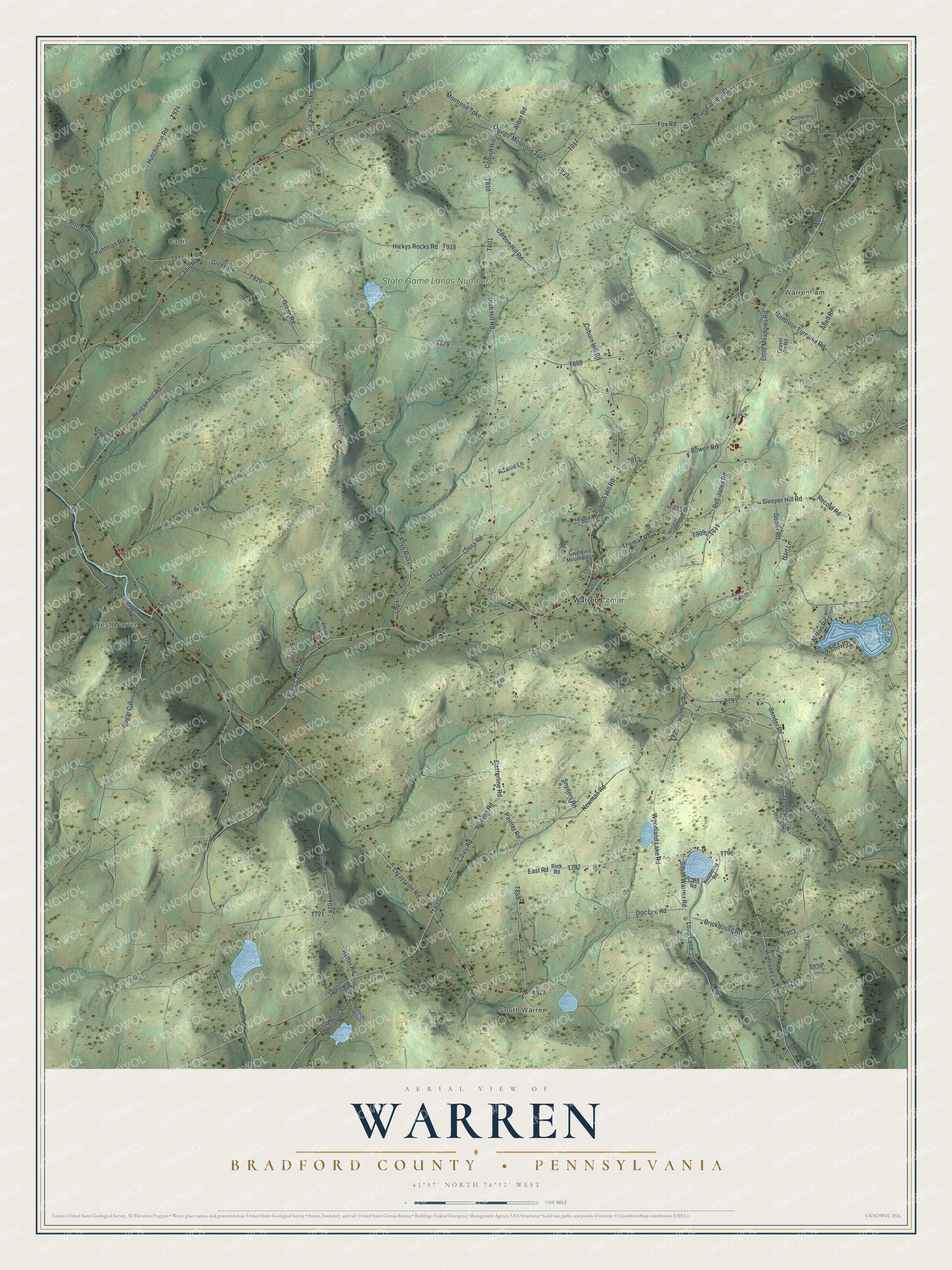 Watermarked full-map preview of Warren, Pennsylvania