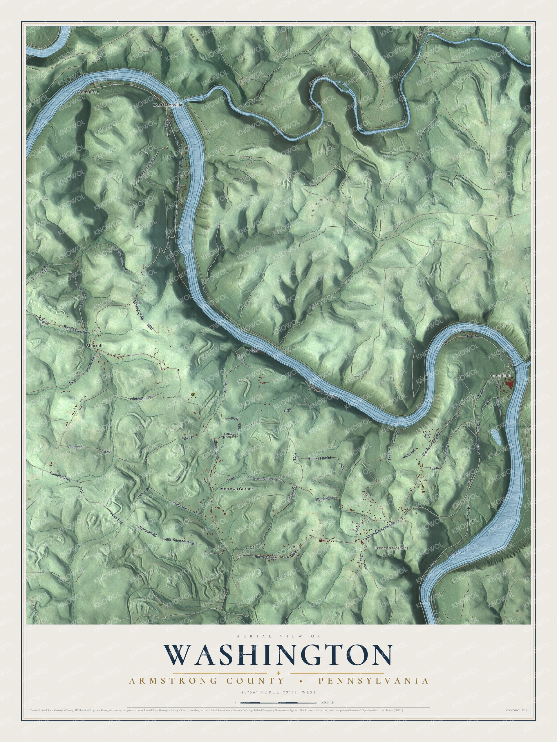 Watermarked full-map preview of Washington, Pennsylvania