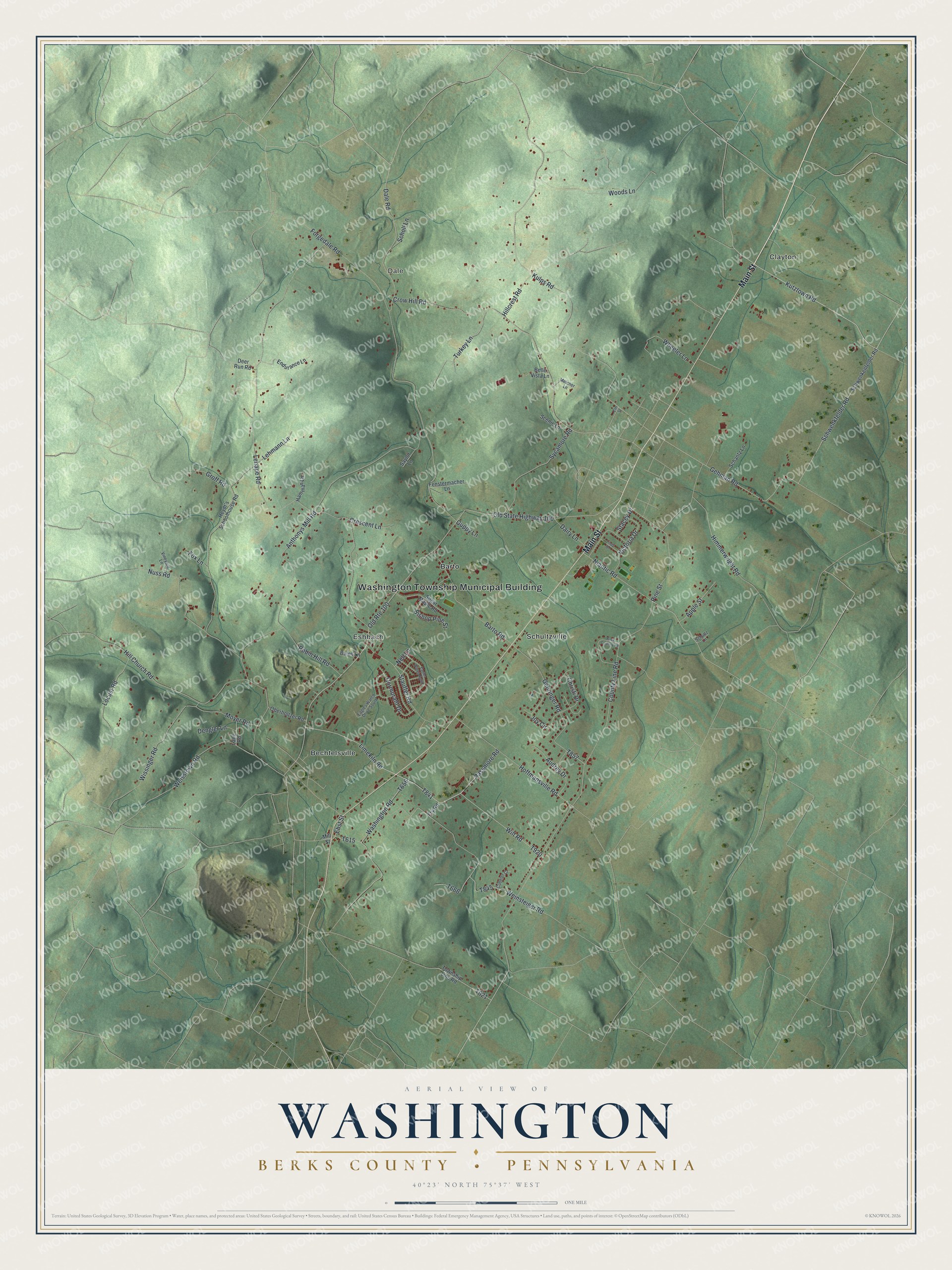 Watermarked full-map preview of Washington, Pennsylvania
