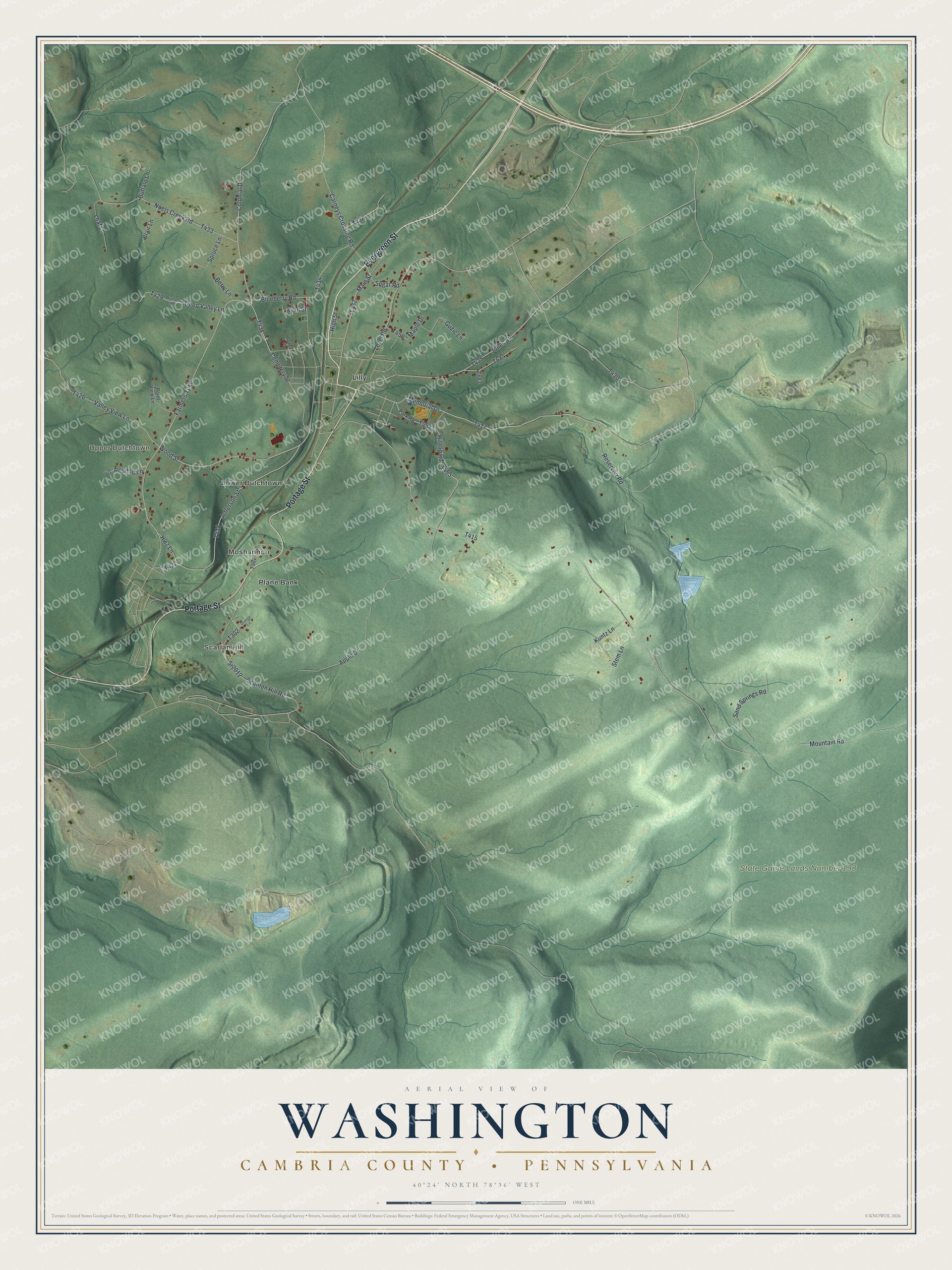 Watermarked full-map preview of Washington, Pennsylvania