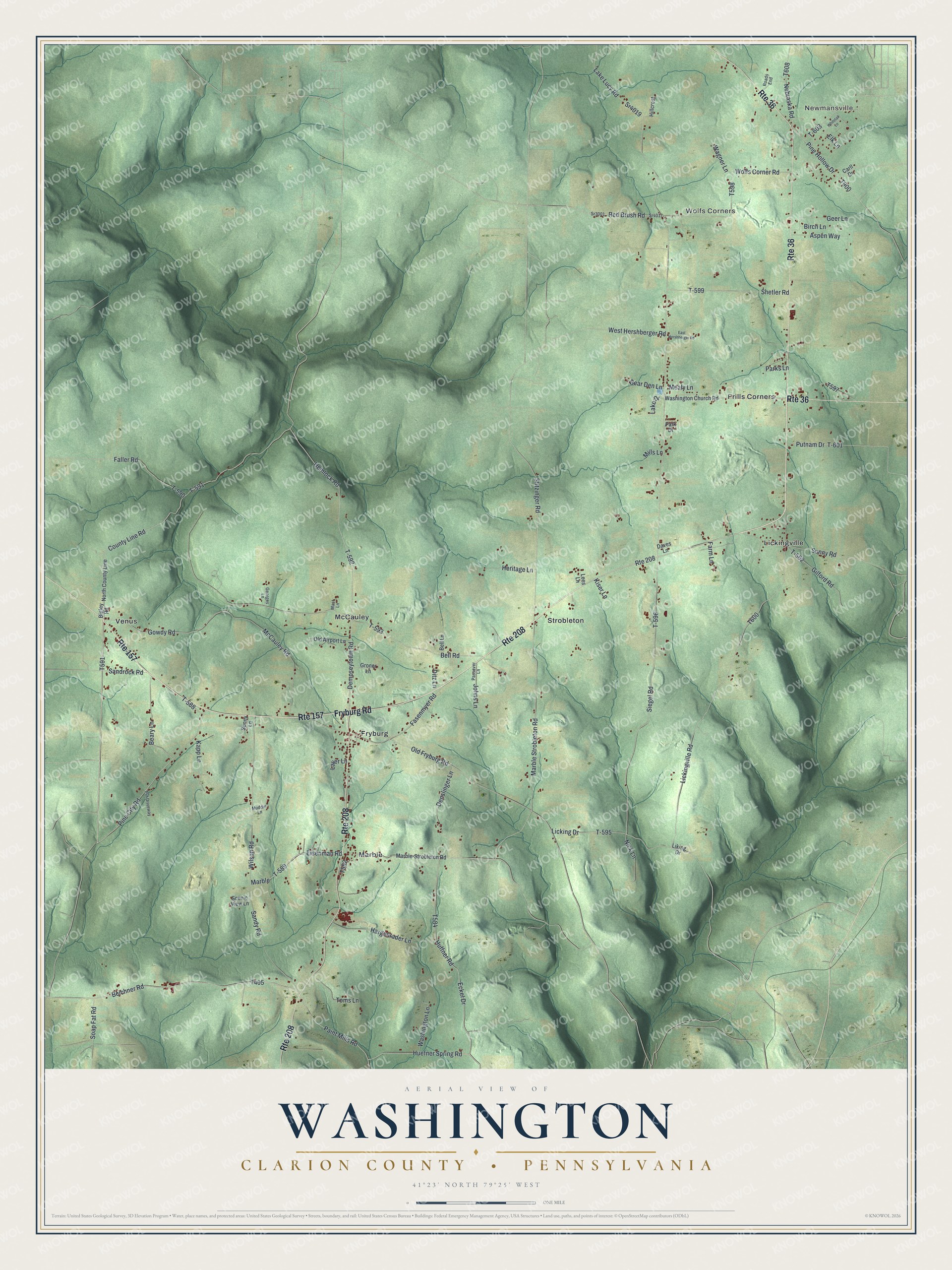 Watermarked full-map preview of Washington, Pennsylvania