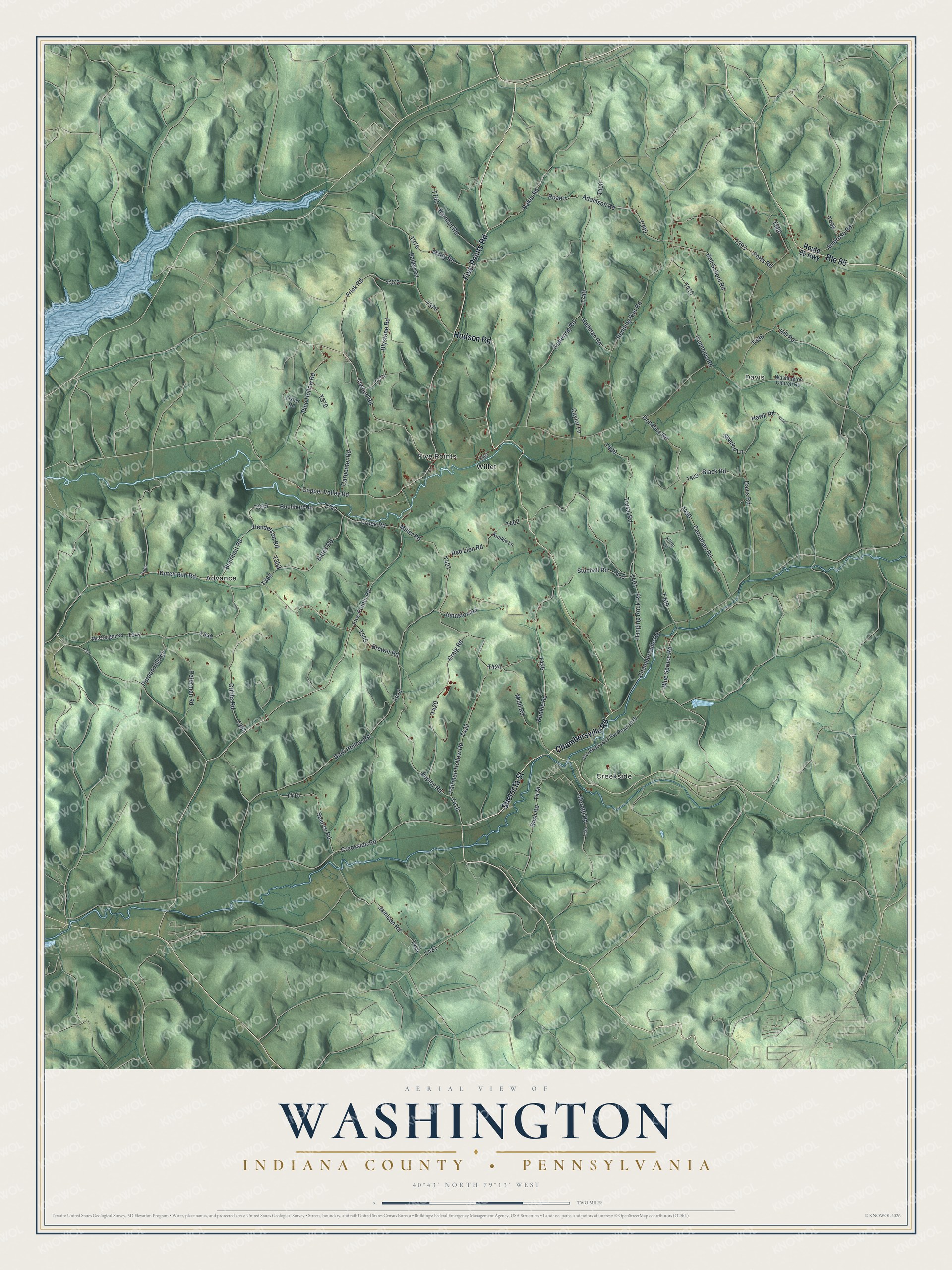 Watermarked full-map preview of Washington, Pennsylvania