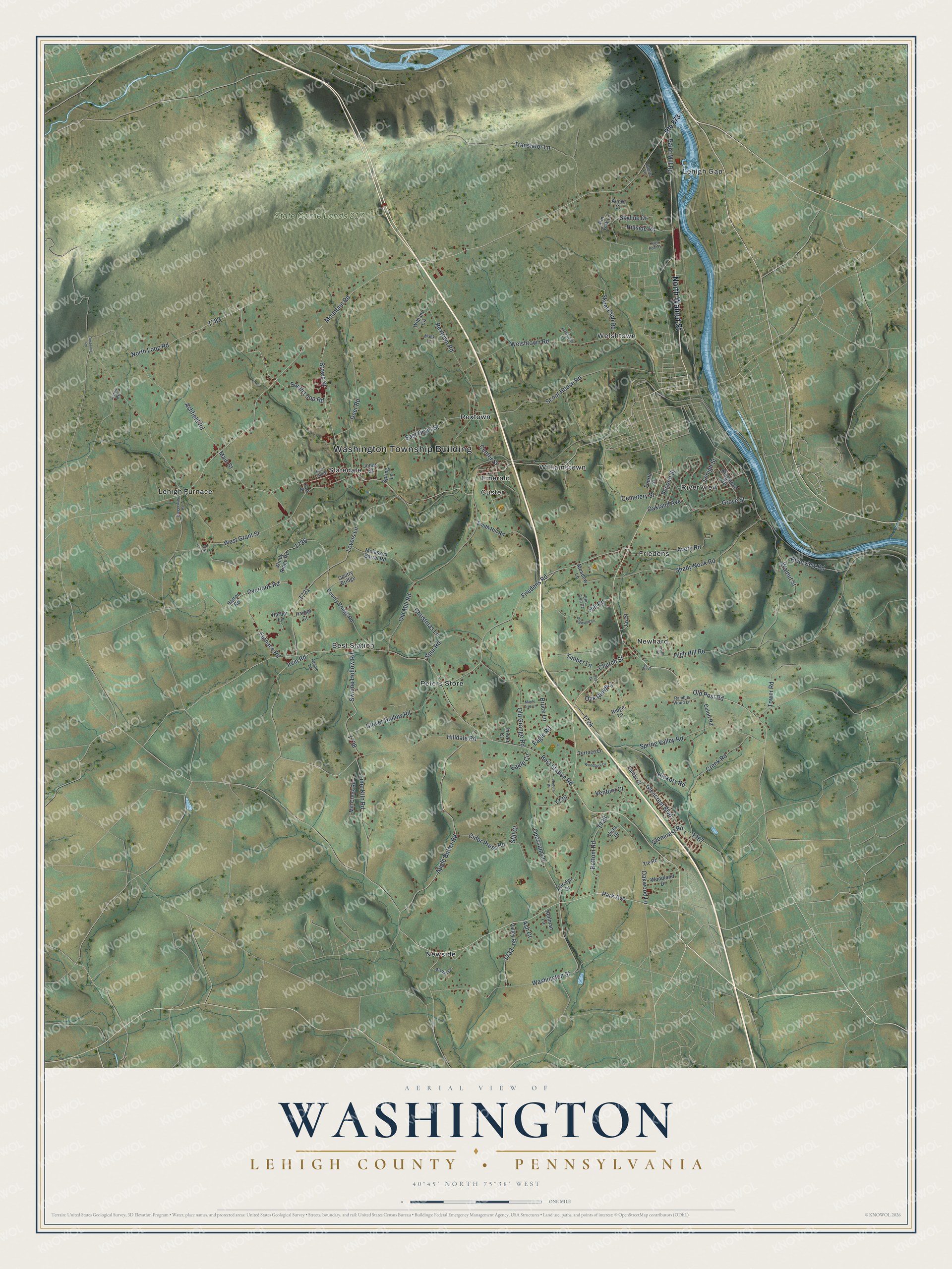 Watermarked full-map preview of Washington, Pennsylvania