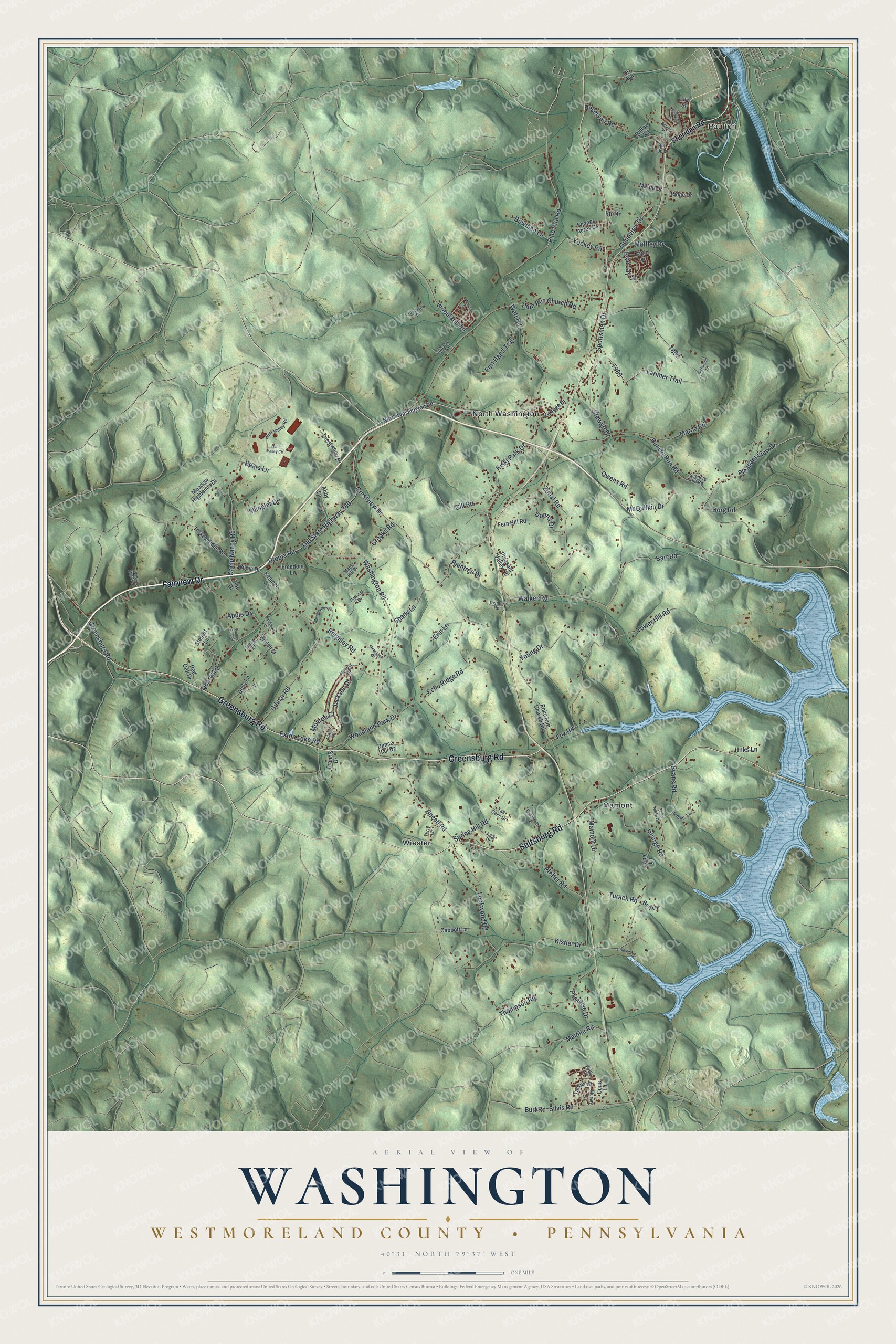 Watermarked full-map preview of Washington, Pennsylvania
