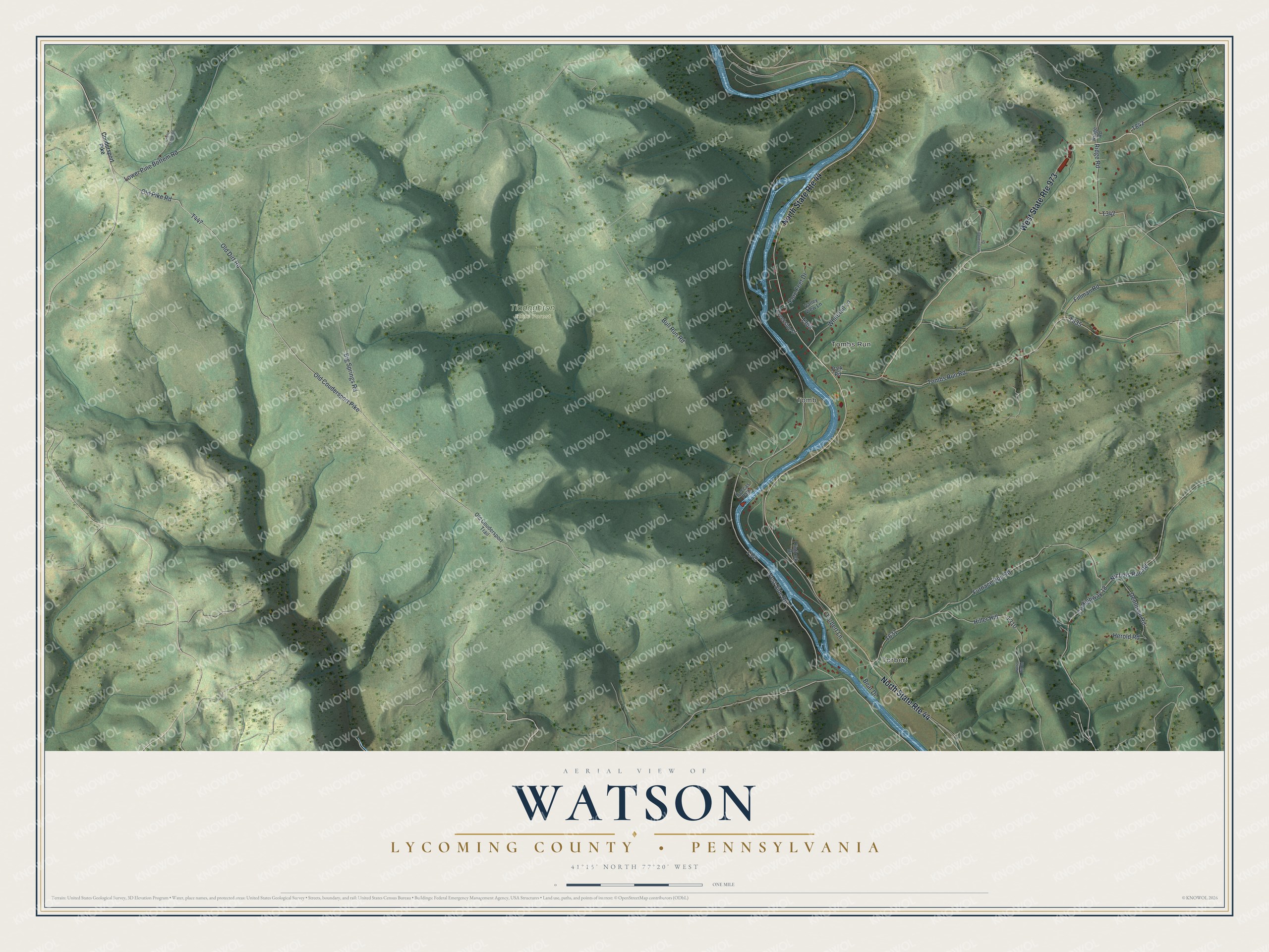 Watermarked full-map preview of Watson, Pennsylvania