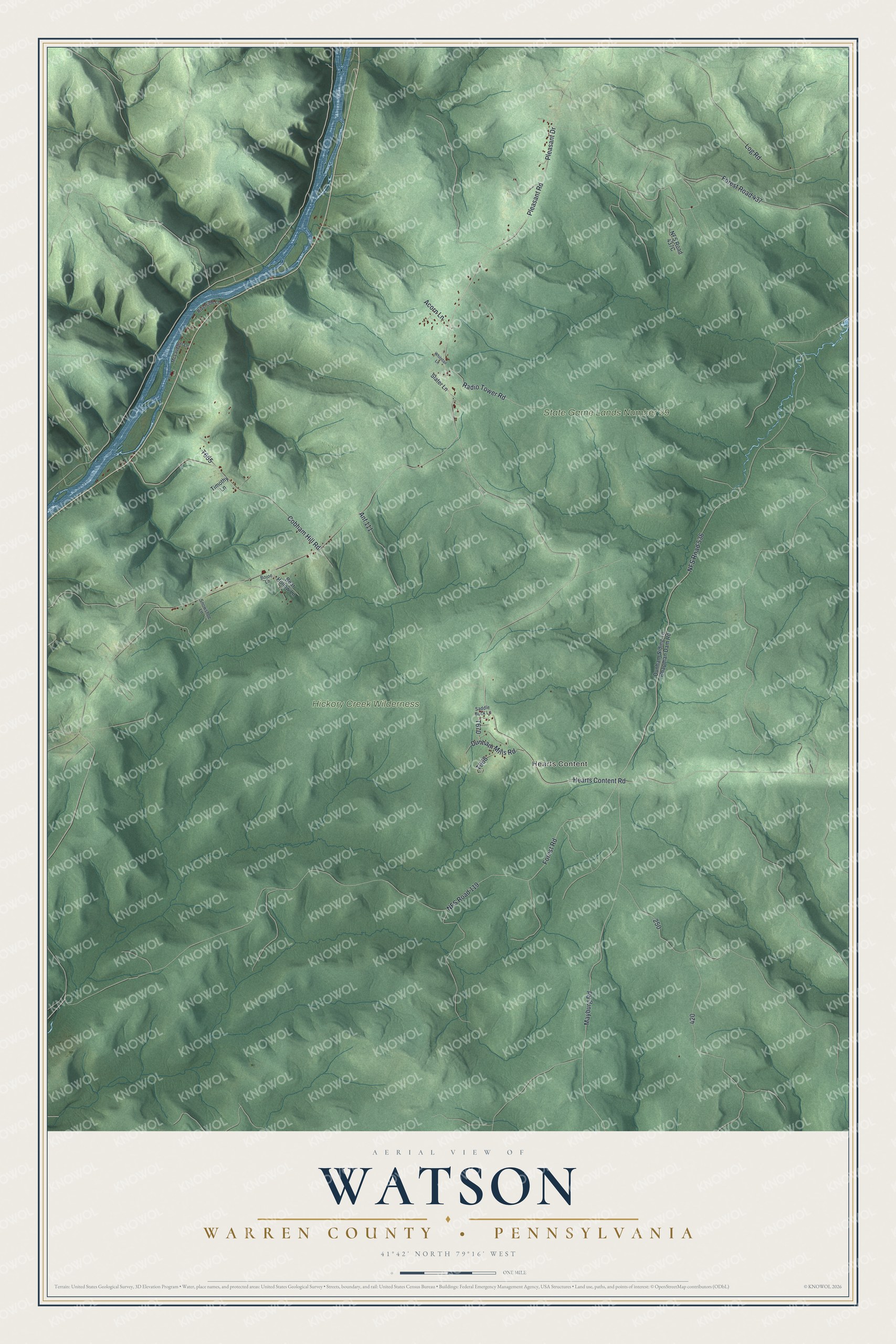 Watermarked full-map preview of Watson, Pennsylvania