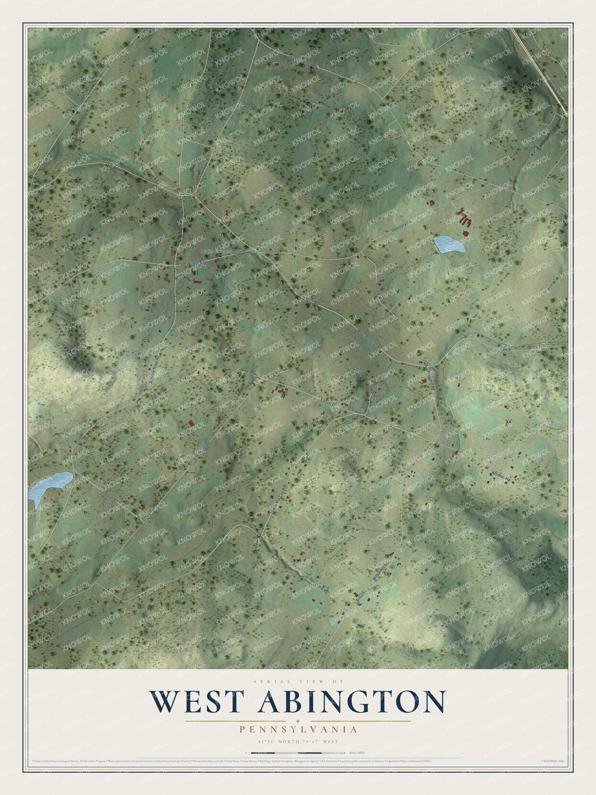 Watermarked full-map preview of West Abington, Pennsylvania
