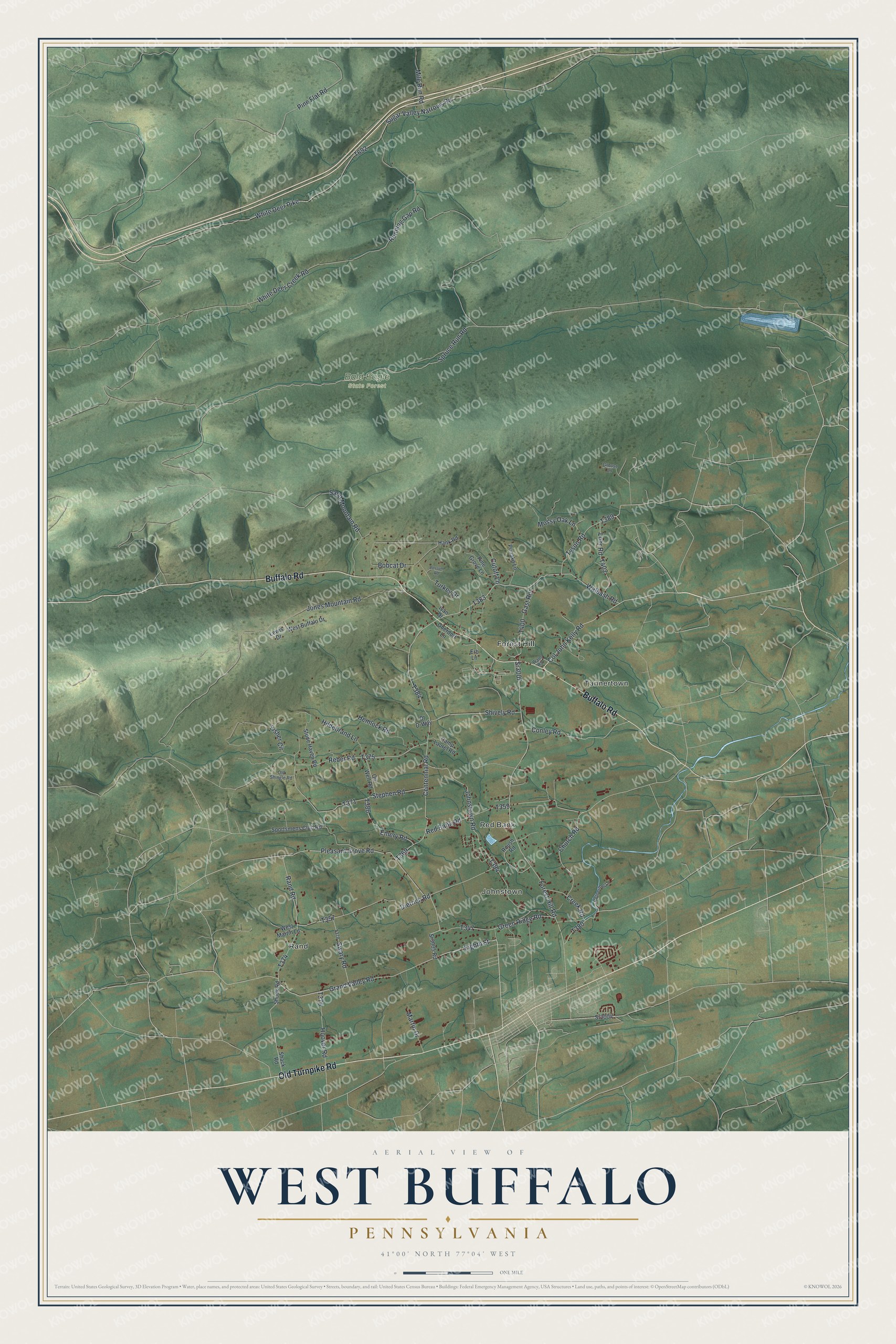 Watermarked full-map preview of West Buffalo, Pennsylvania