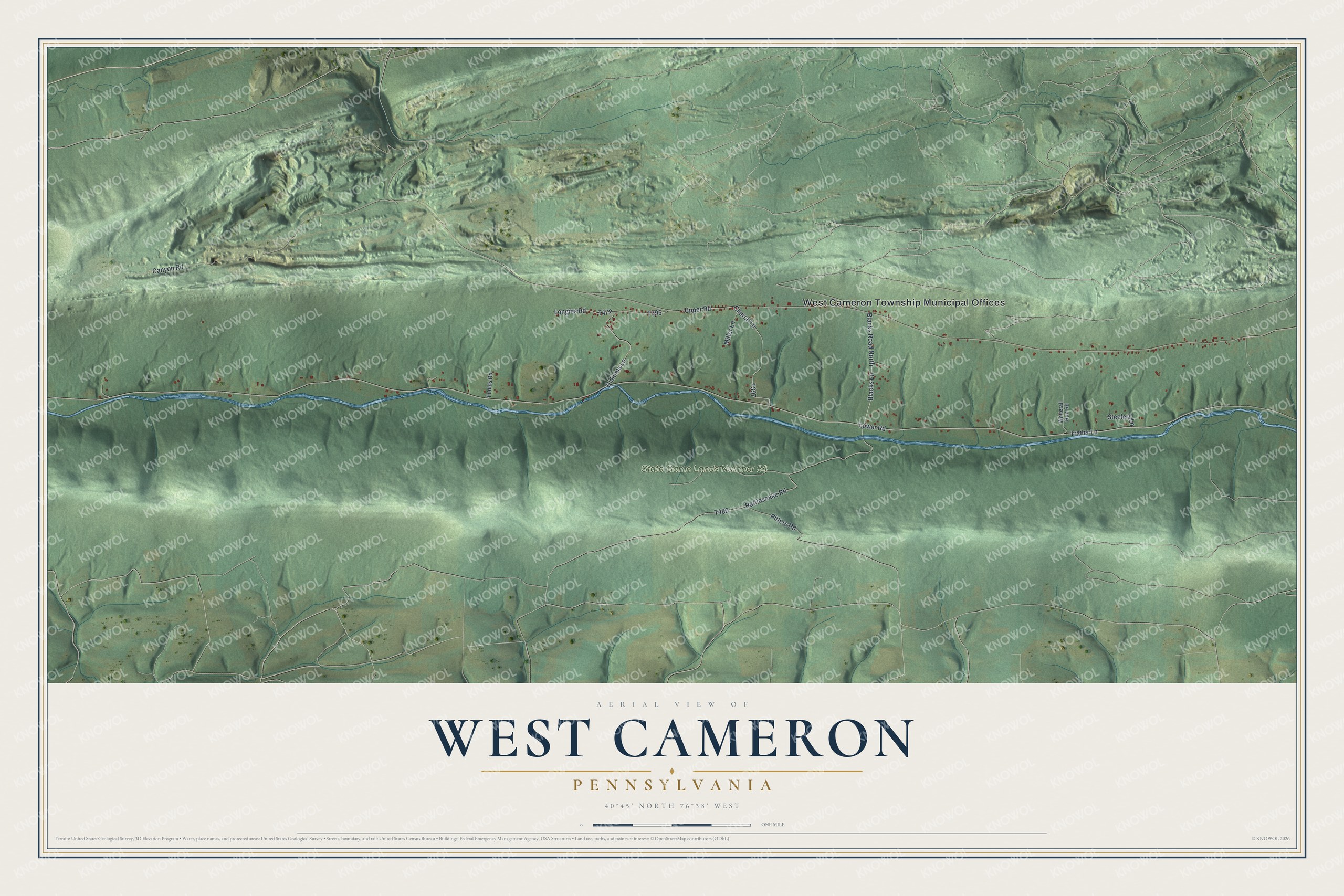 Watermarked full-map preview of West Cameron, Pennsylvania