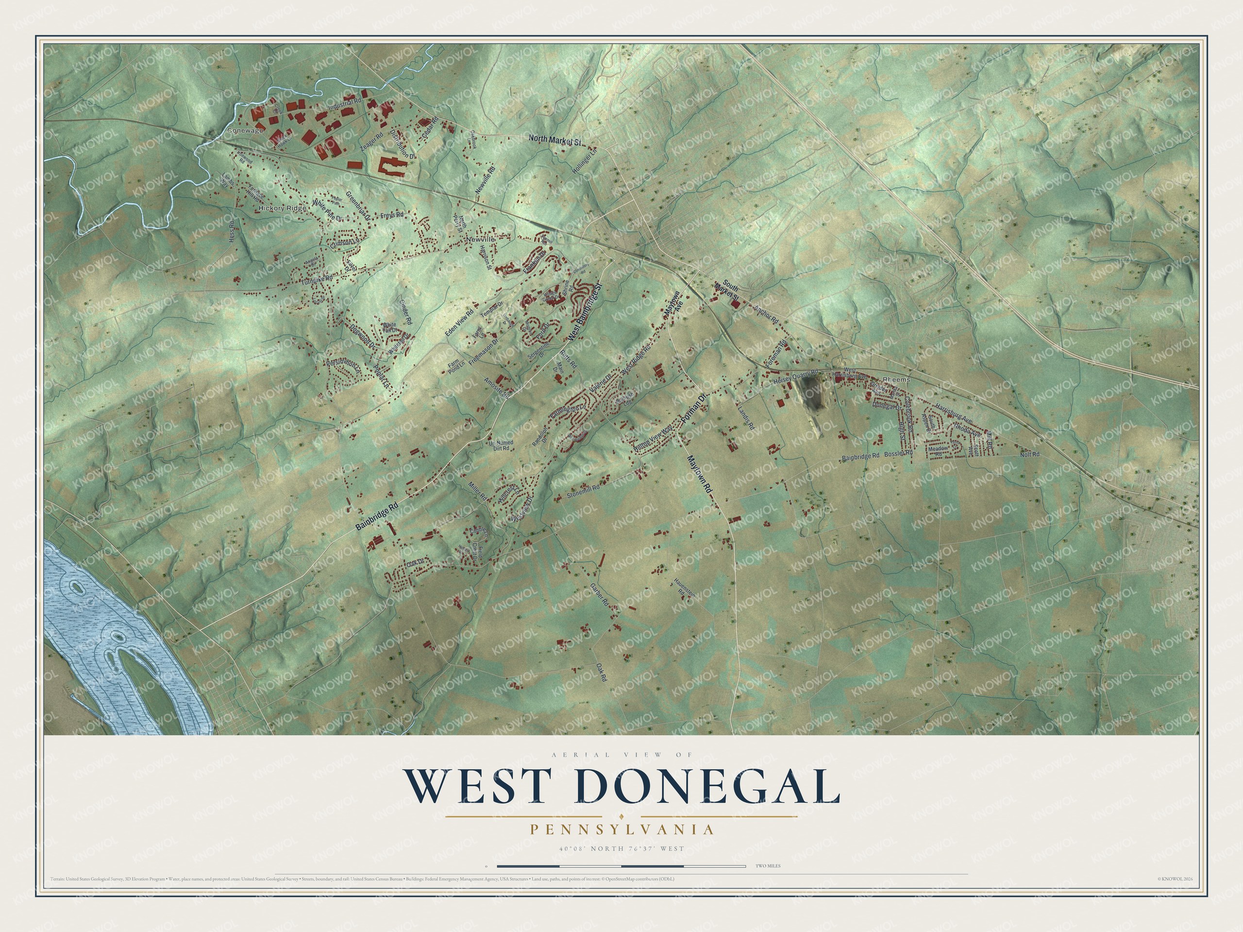 Watermarked full-map preview of West Donegal, Pennsylvania
