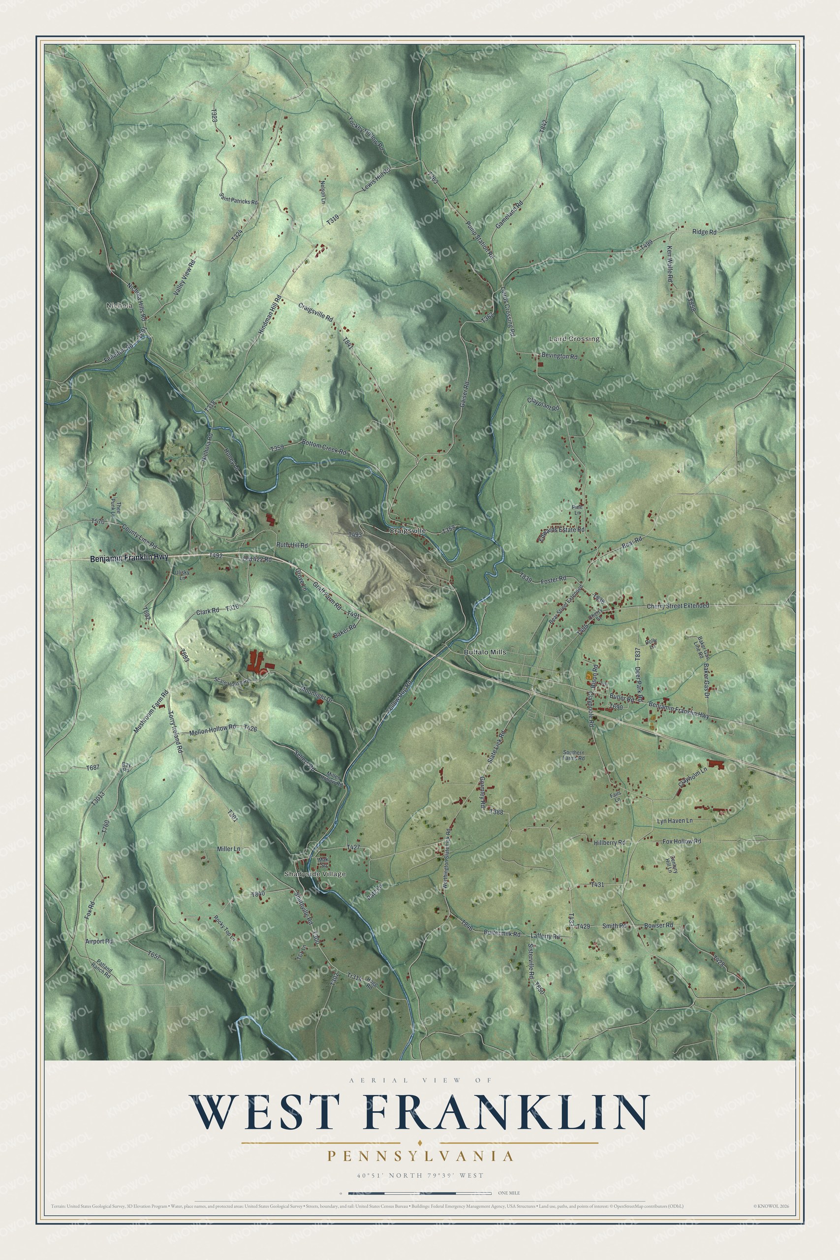 Watermarked full-map preview of West Franklin, Pennsylvania