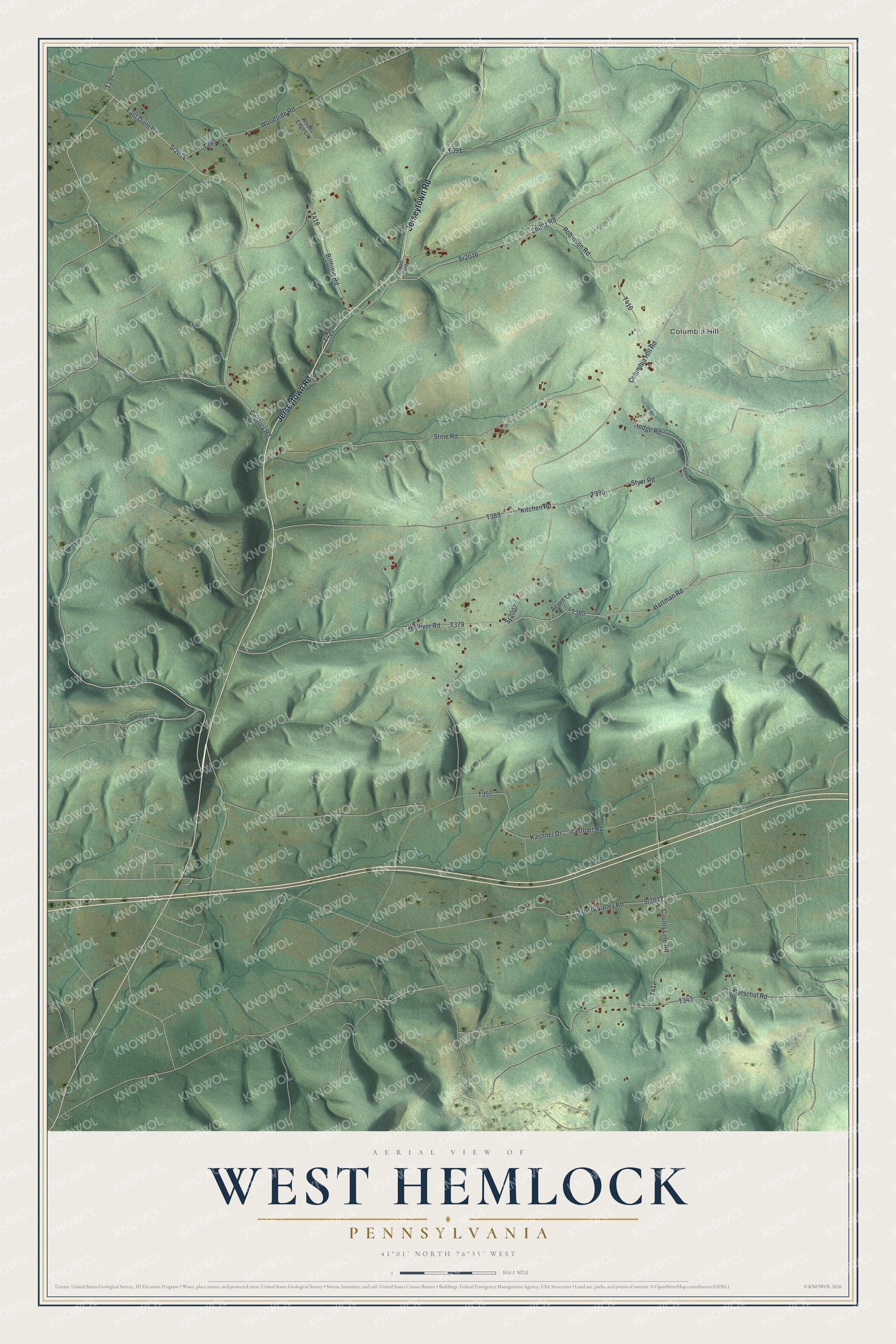Watermarked full-map preview of West Hemlock, Pennsylvania