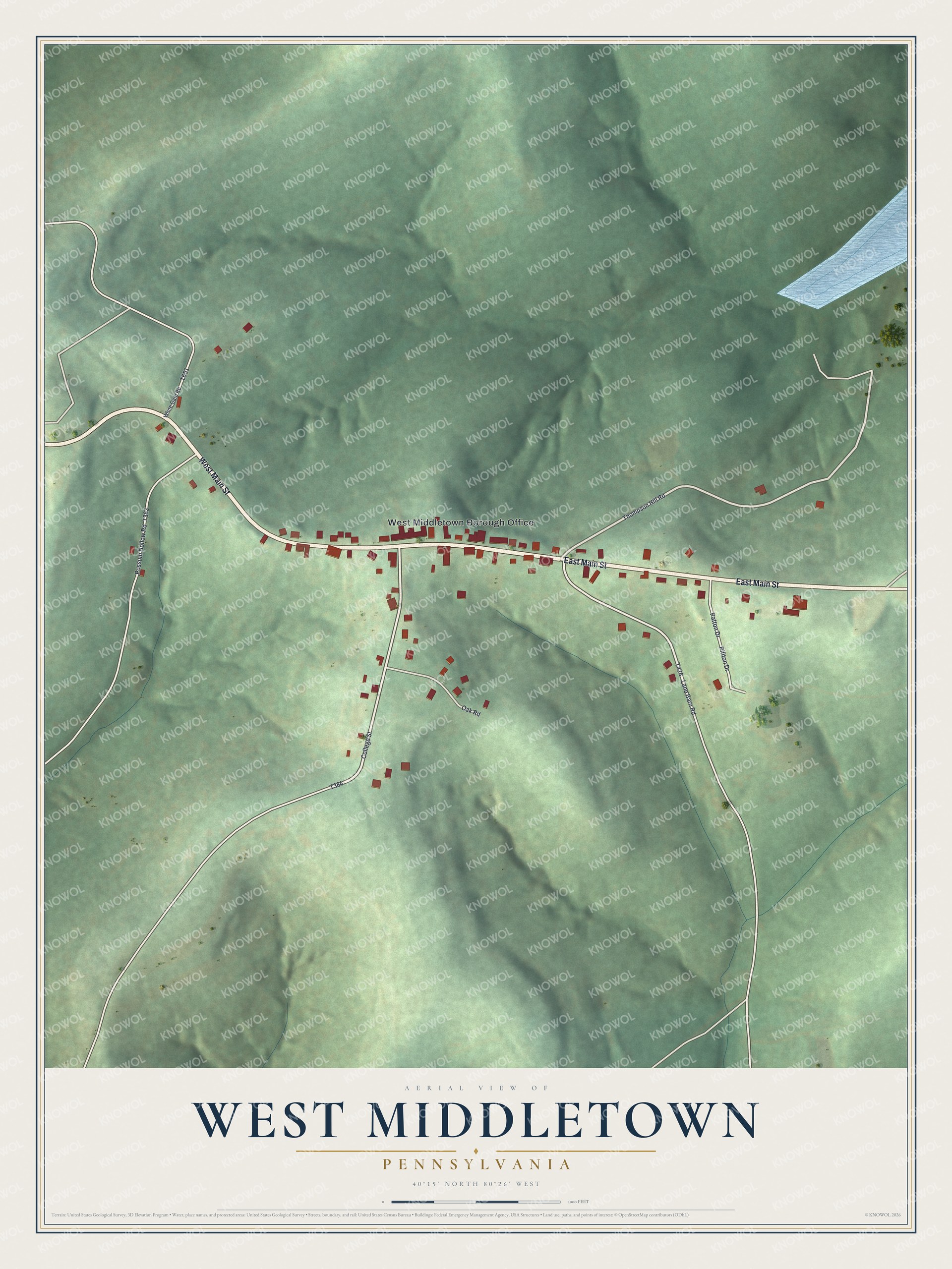 Watermarked full-map preview of West Middletown, Pennsylvania