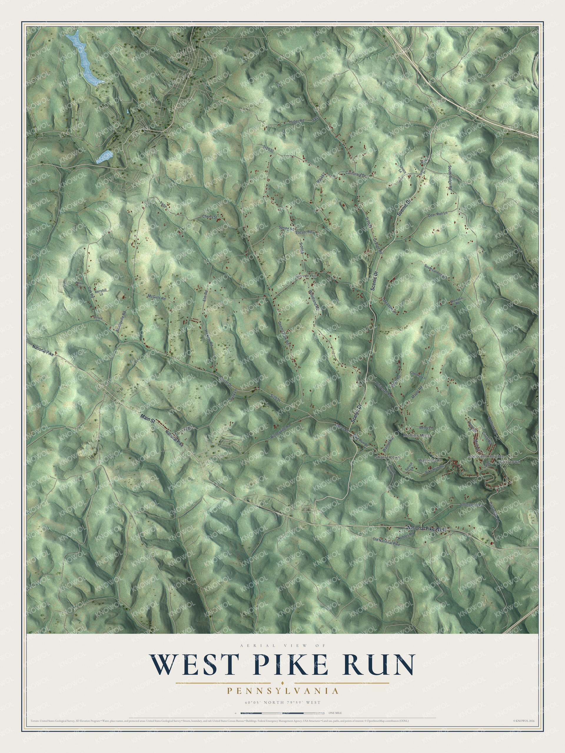 Watermarked full-map preview of West Pike Run, Pennsylvania