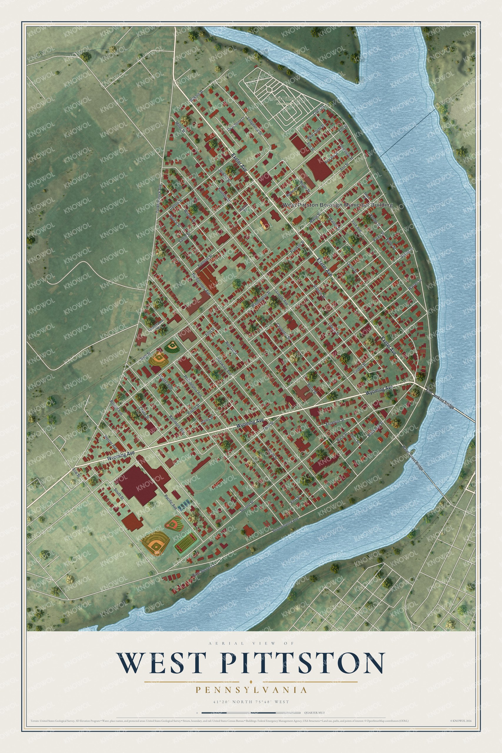 Watermarked full-map preview of West Pittston, Pennsylvania