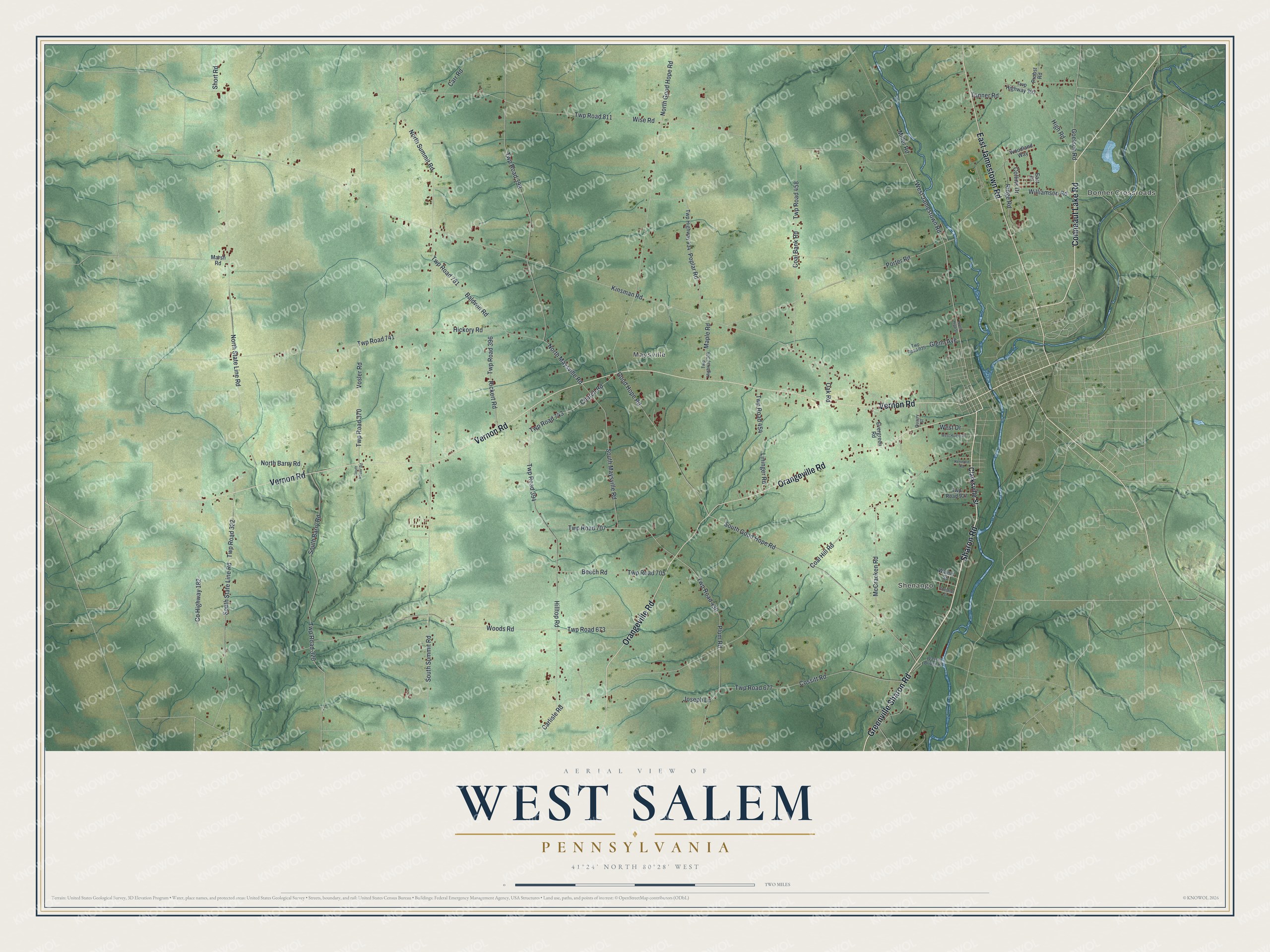 Watermarked full-map preview of West Salem, Pennsylvania