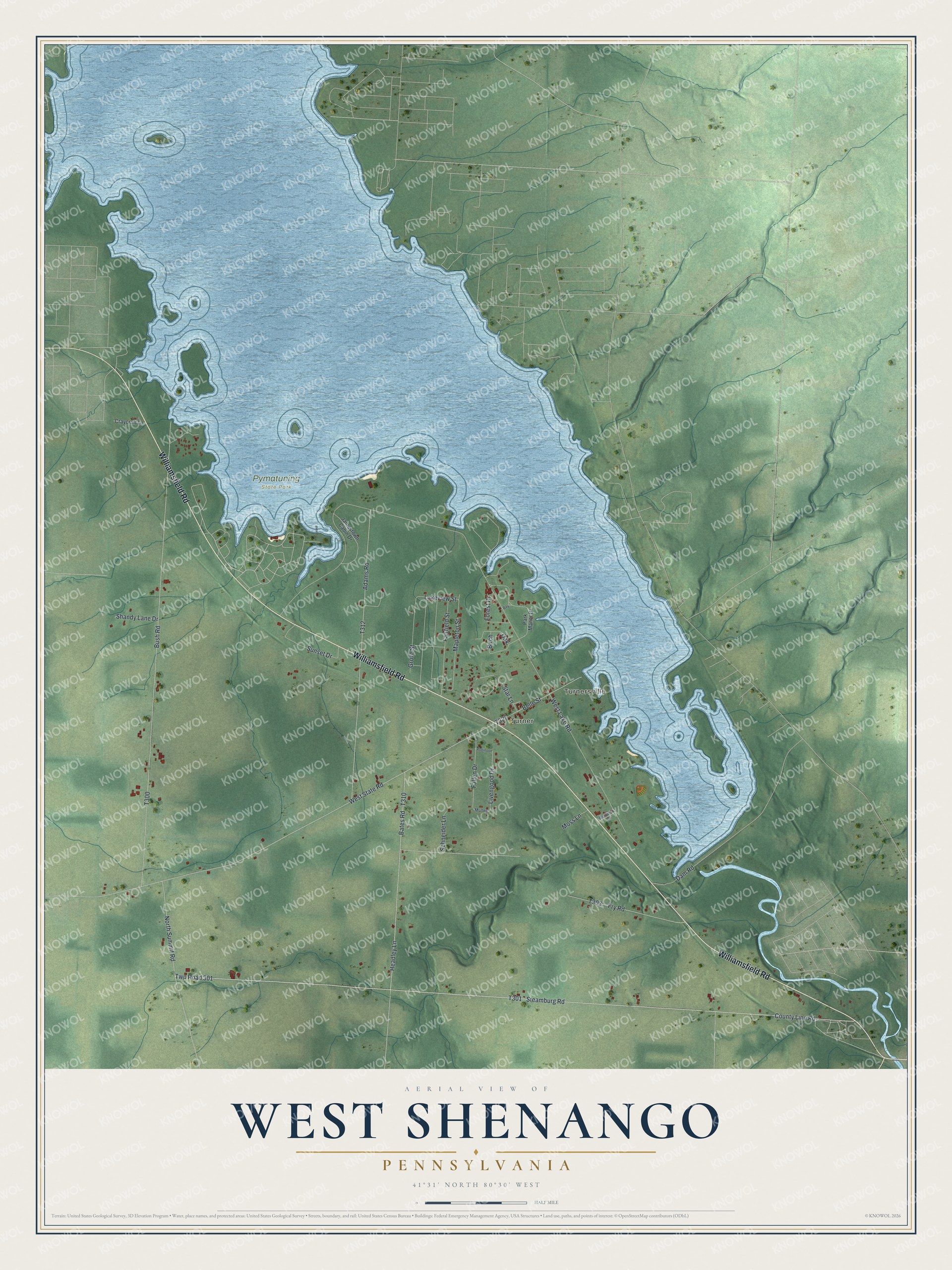 Watermarked full-map preview of West Shenango, Pennsylvania