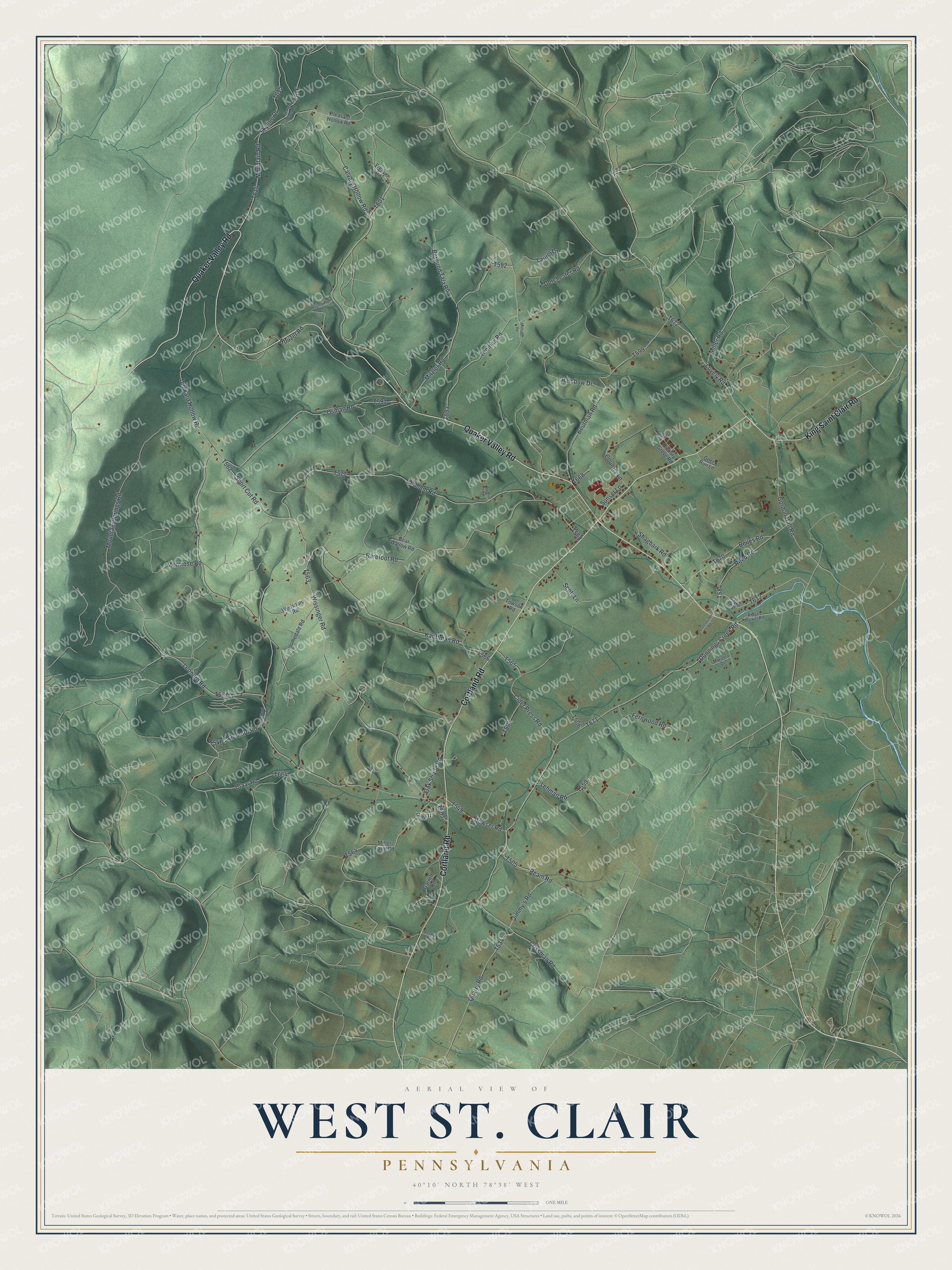 Watermarked full-map preview of West St. Clair, Pennsylvania