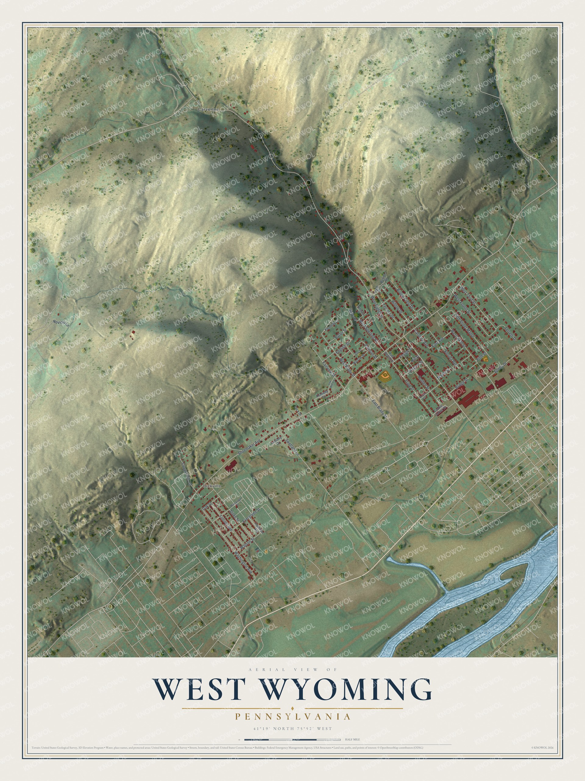Watermarked full-map preview of West Wyoming, Pennsylvania