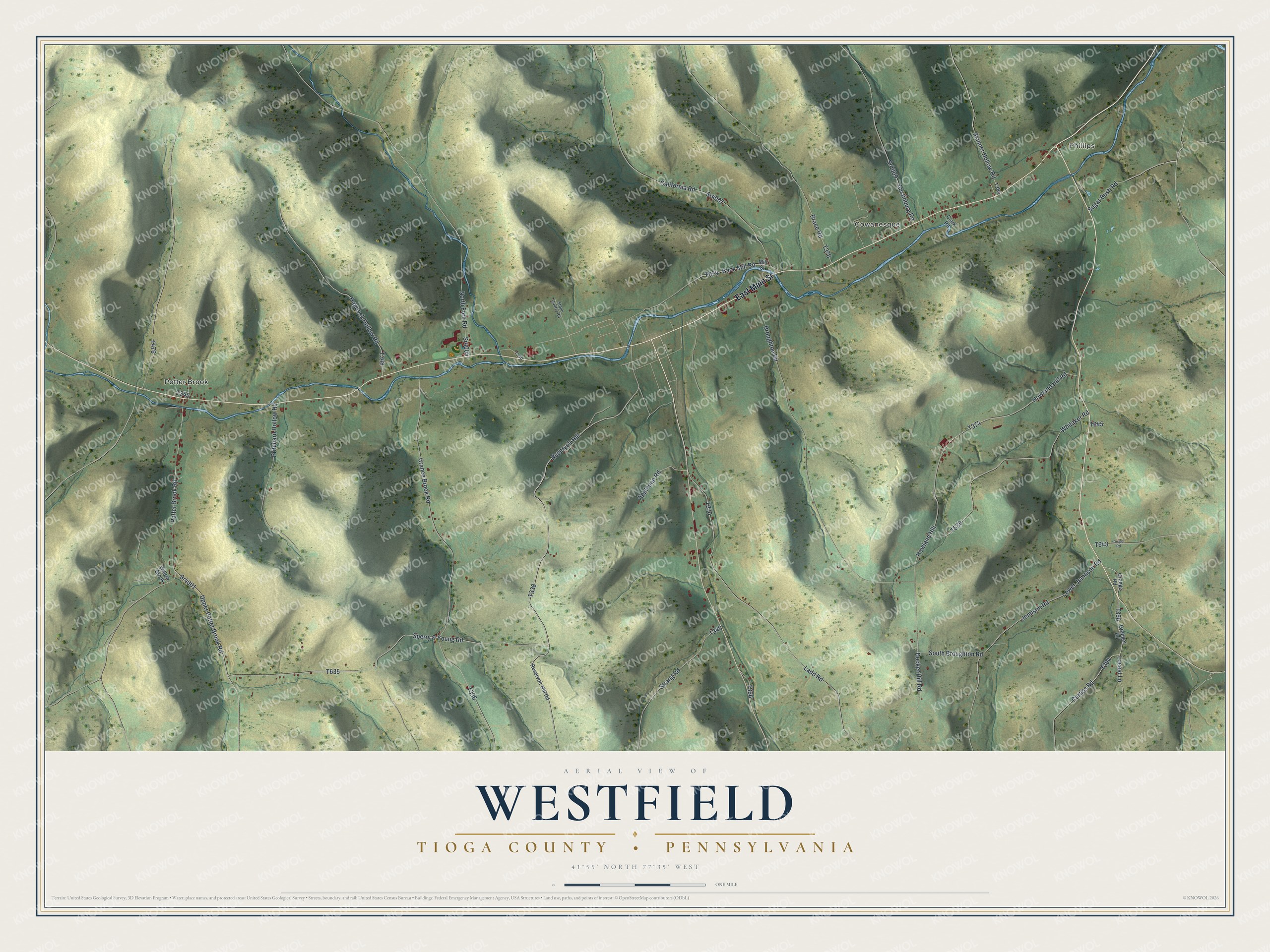 Watermarked full-map preview of Westfield, Pennsylvania
