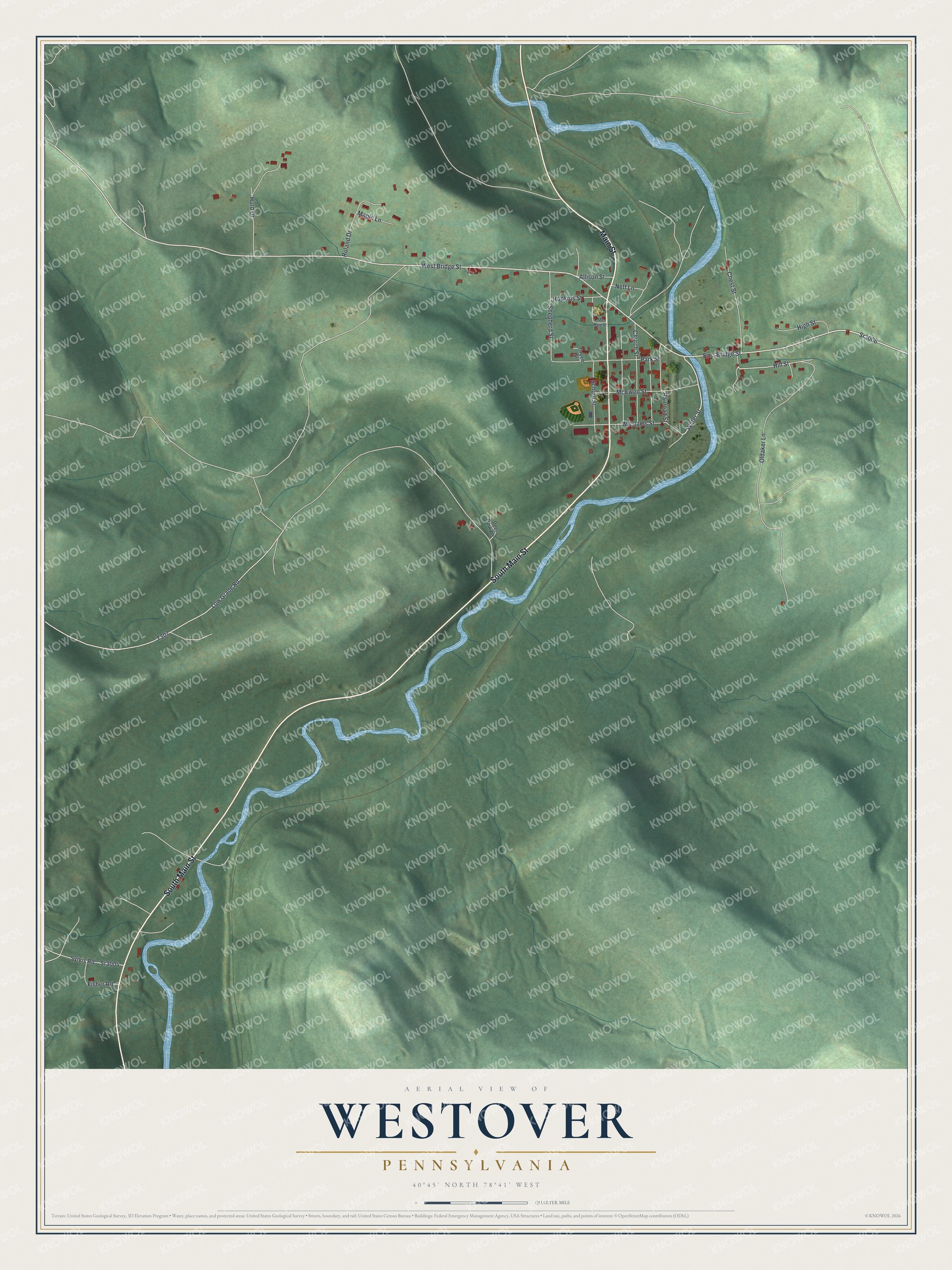 Watermarked full-map preview of Westover, Pennsylvania