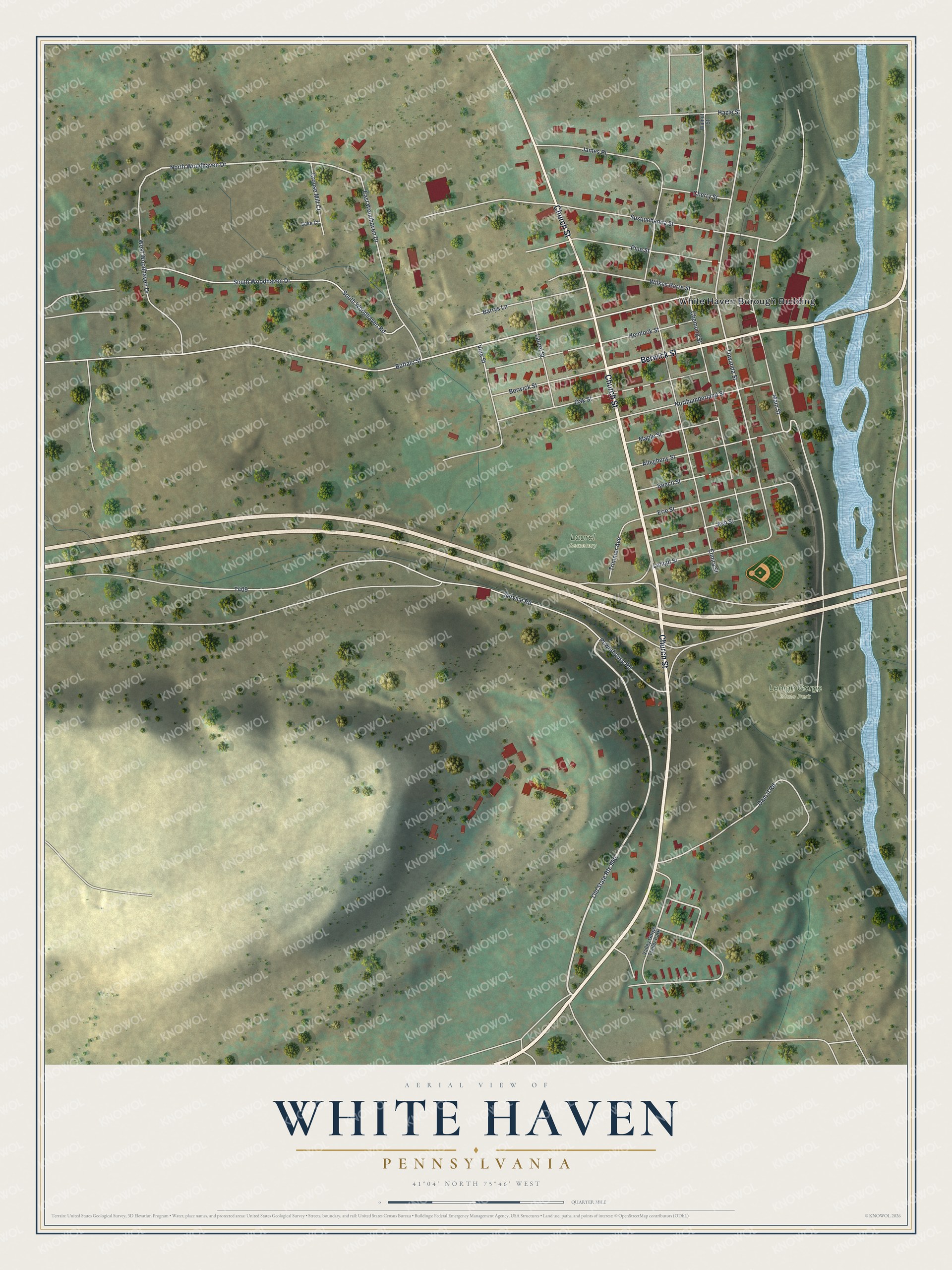 Watermarked full-map preview of White Haven, Pennsylvania