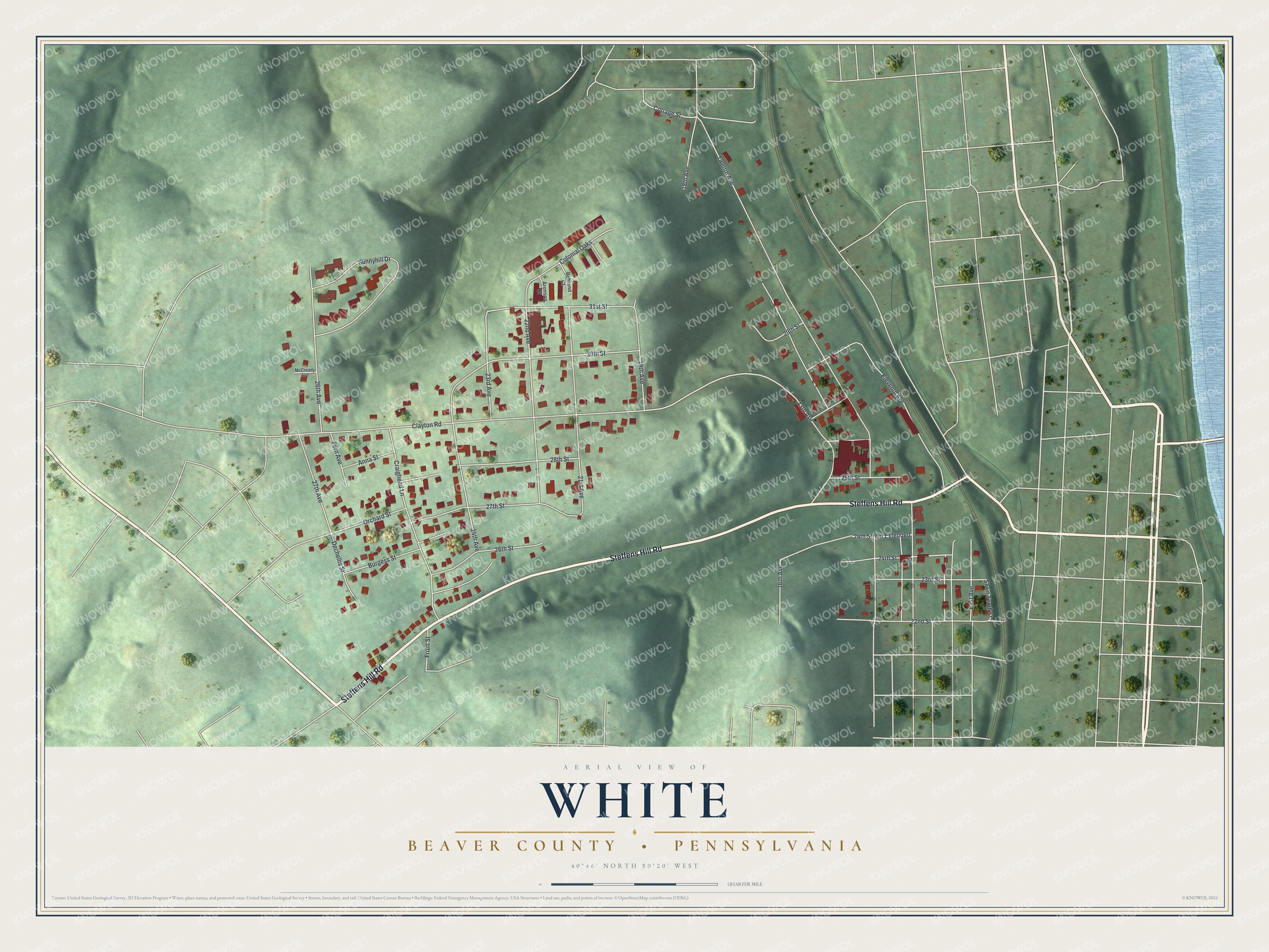 Watermarked full-map preview of White, Pennsylvania