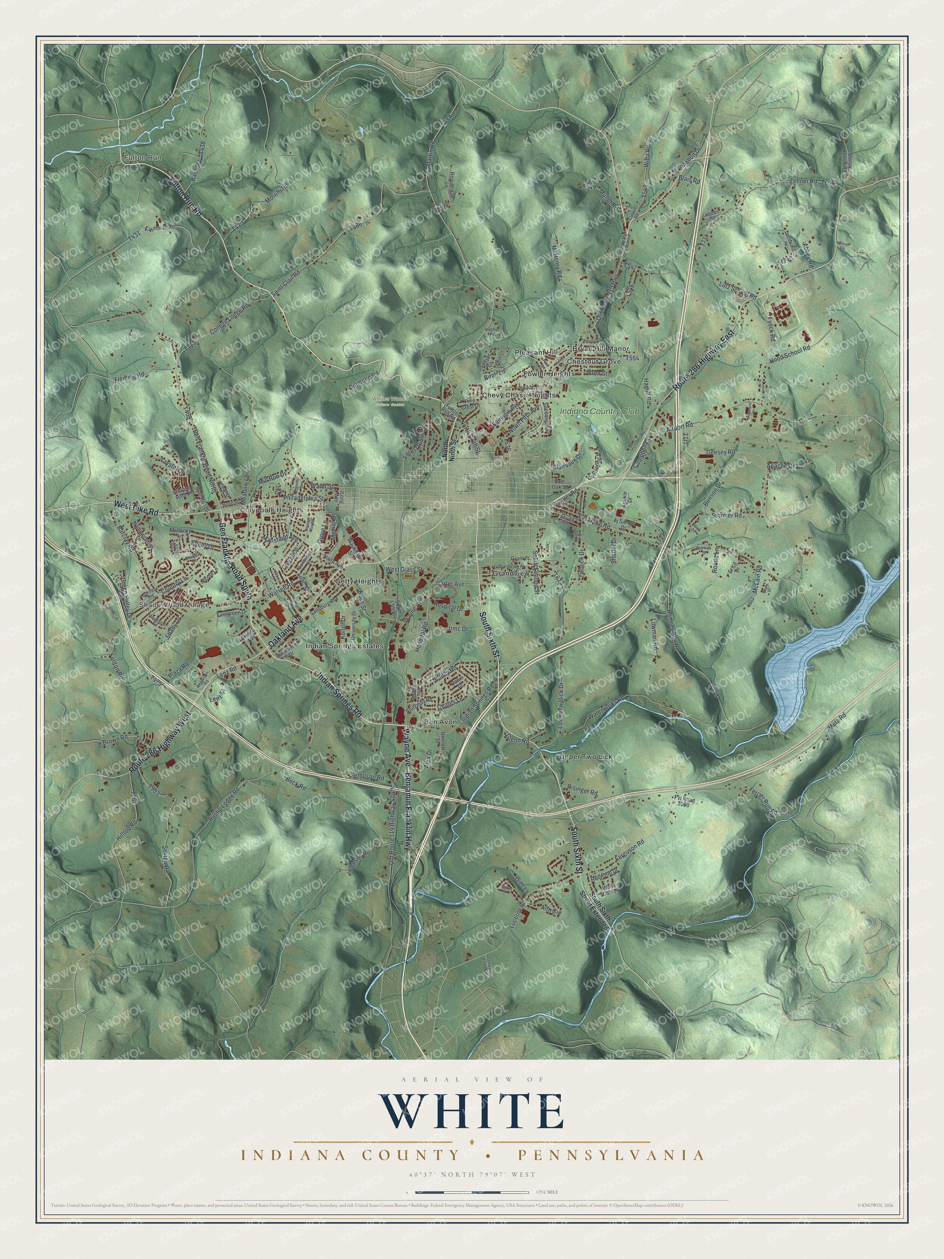 Watermarked full-map preview of White, Pennsylvania