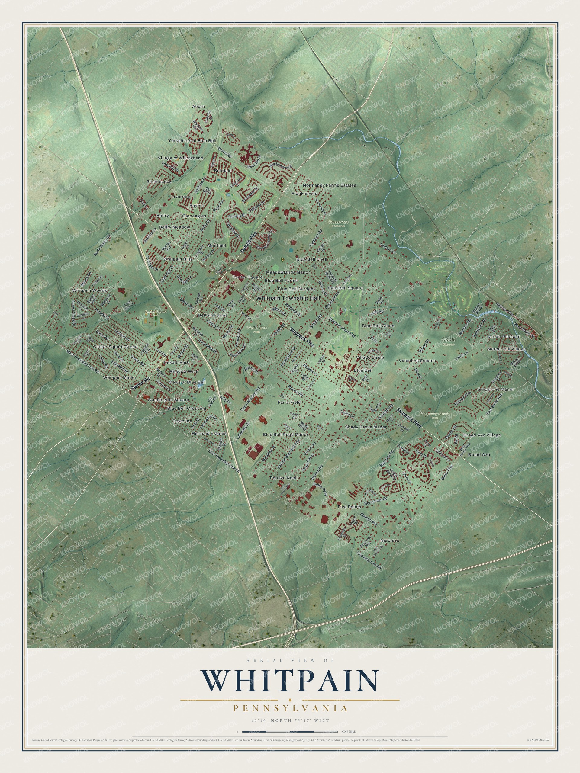 Watermarked full-map preview of Whitpain, Pennsylvania