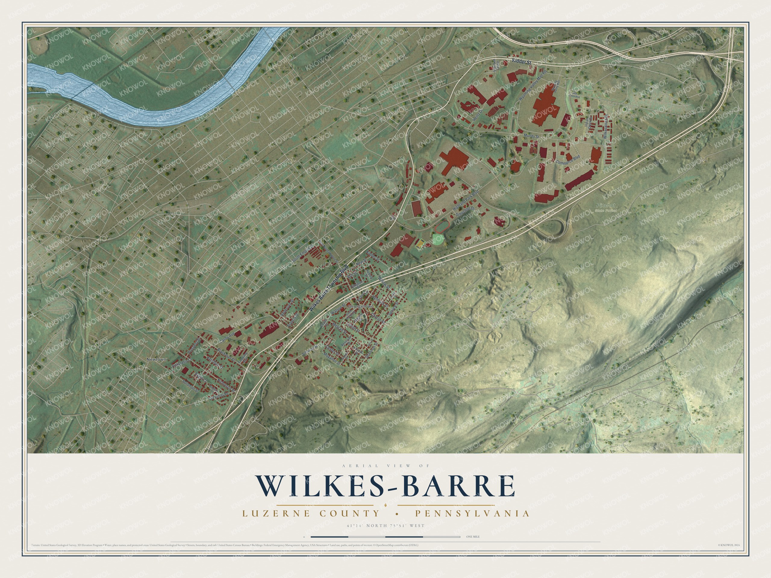 Watermarked full-map preview of Wilkes-Barre, Pennsylvania