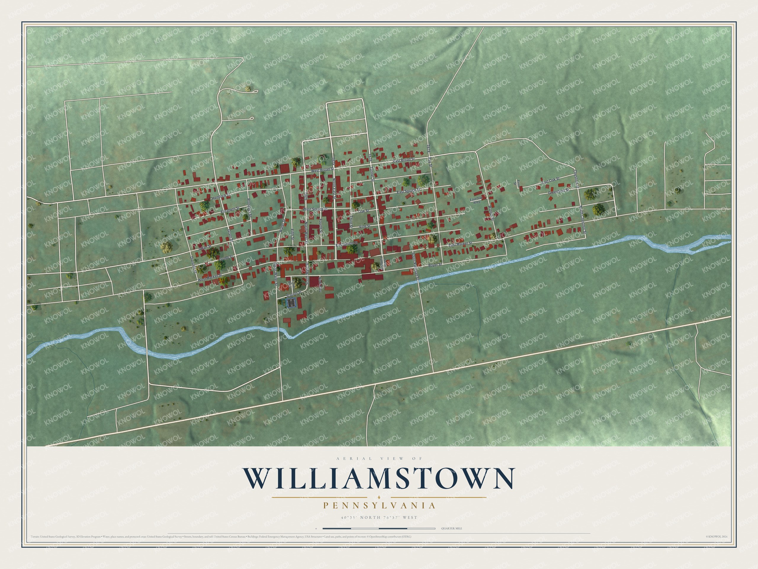 Watermarked full-map preview of Williamstown, Pennsylvania