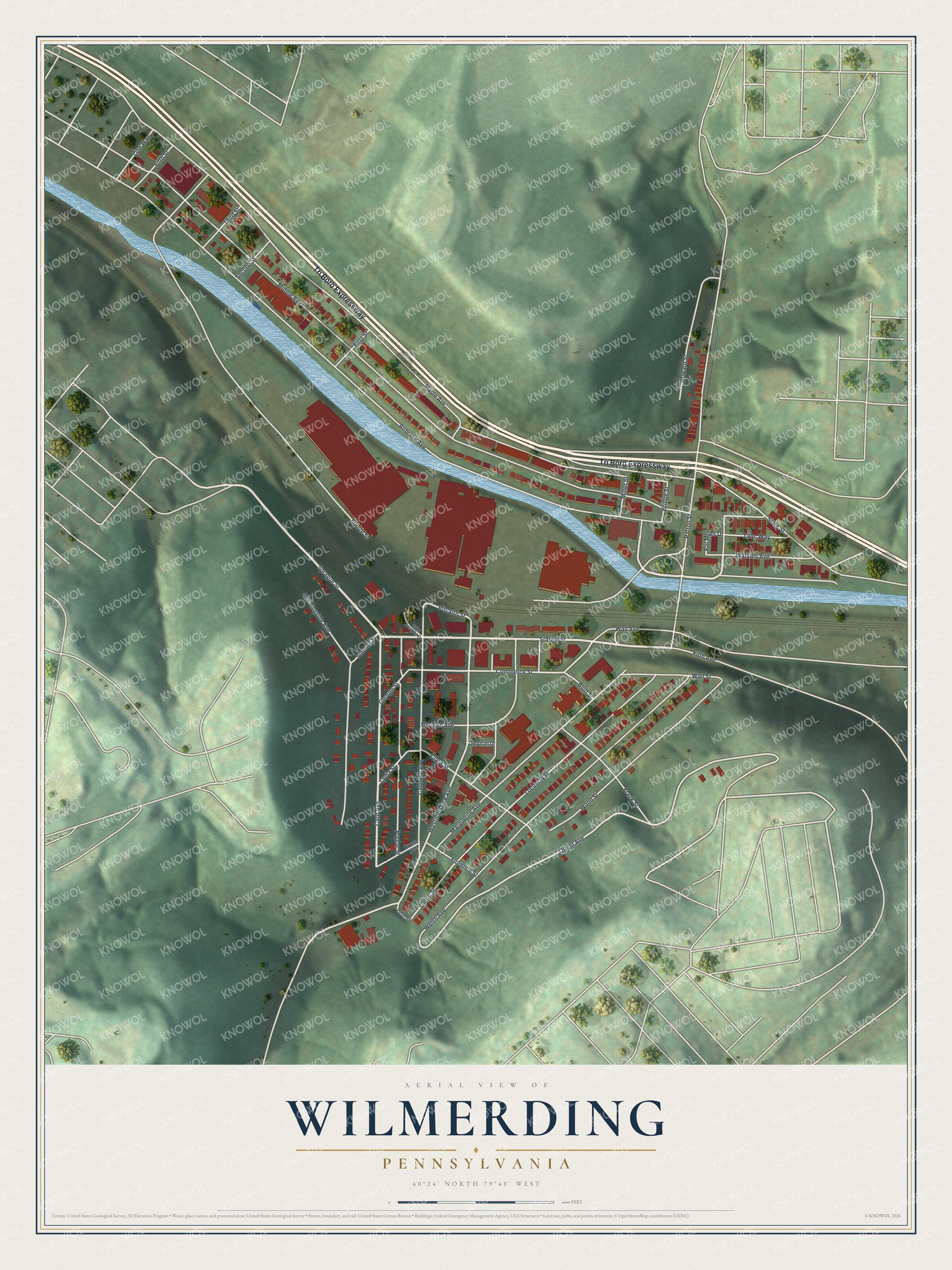 Watermarked full-map preview of Wilmerding, Pennsylvania