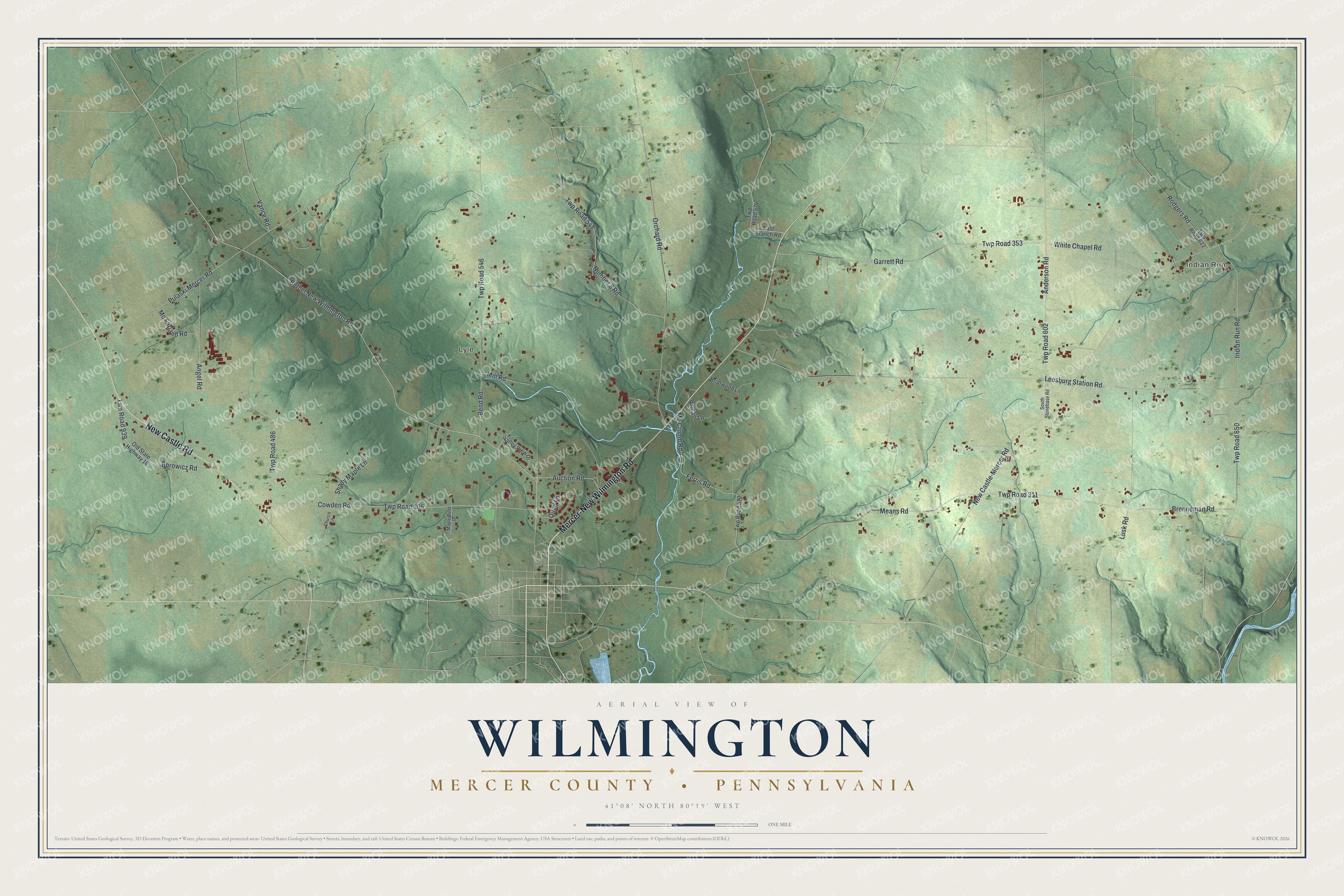Watermarked full-map preview of Wilmington, Pennsylvania