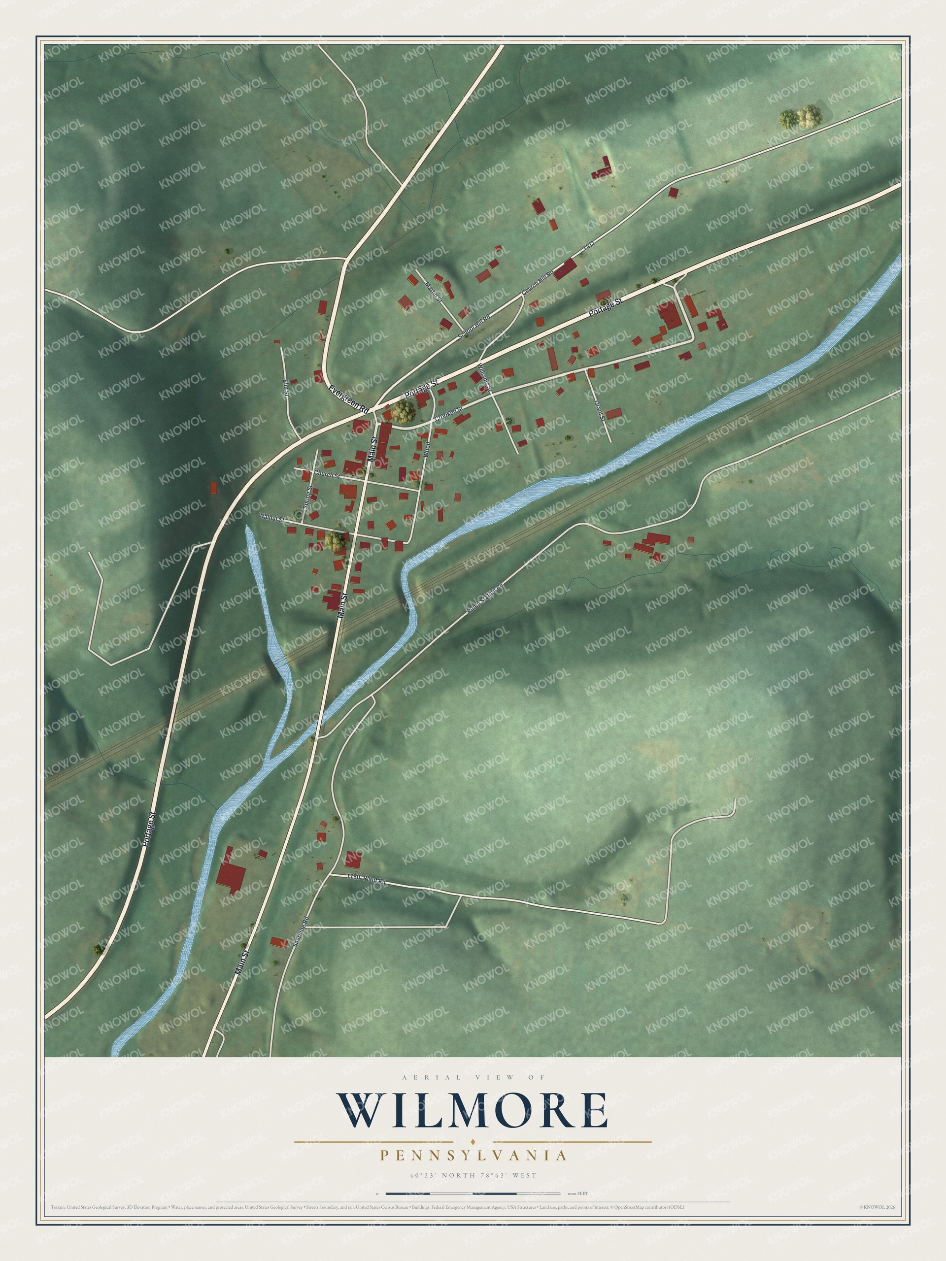 Watermarked full-map preview of Wilmore, Pennsylvania
