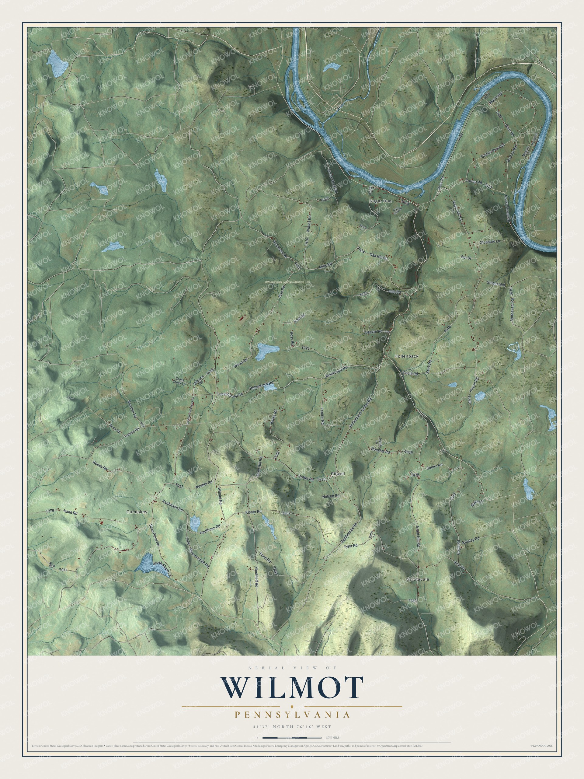 Watermarked full-map preview of Wilmot, Pennsylvania