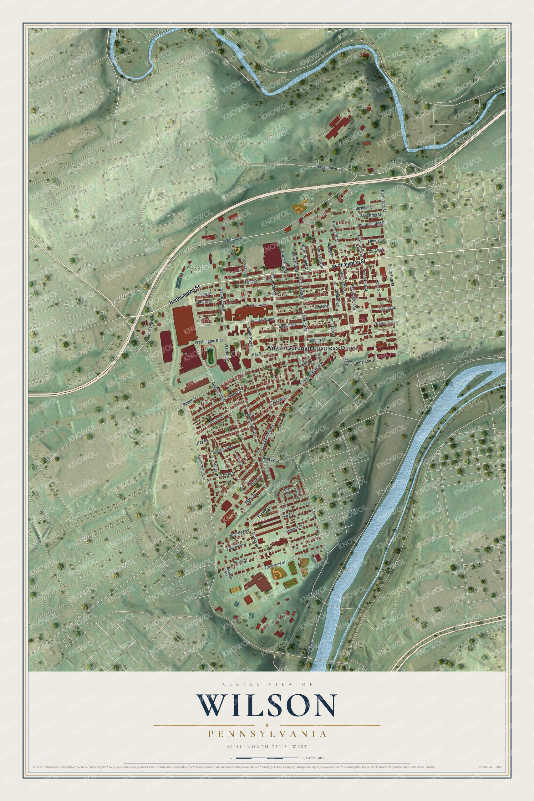 Watermarked full-map preview of Wilson, Pennsylvania
