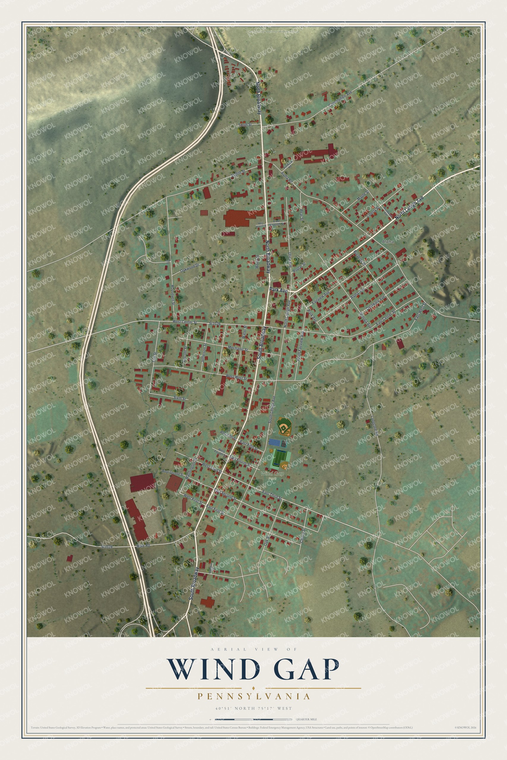 Watermarked full-map preview of Wind Gap, Pennsylvania