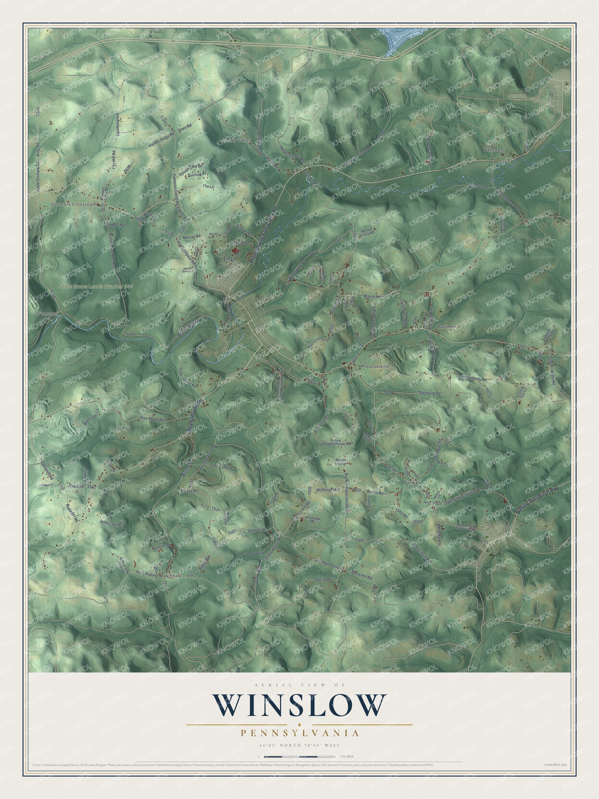 Watermarked full-map preview of Winslow, Pennsylvania