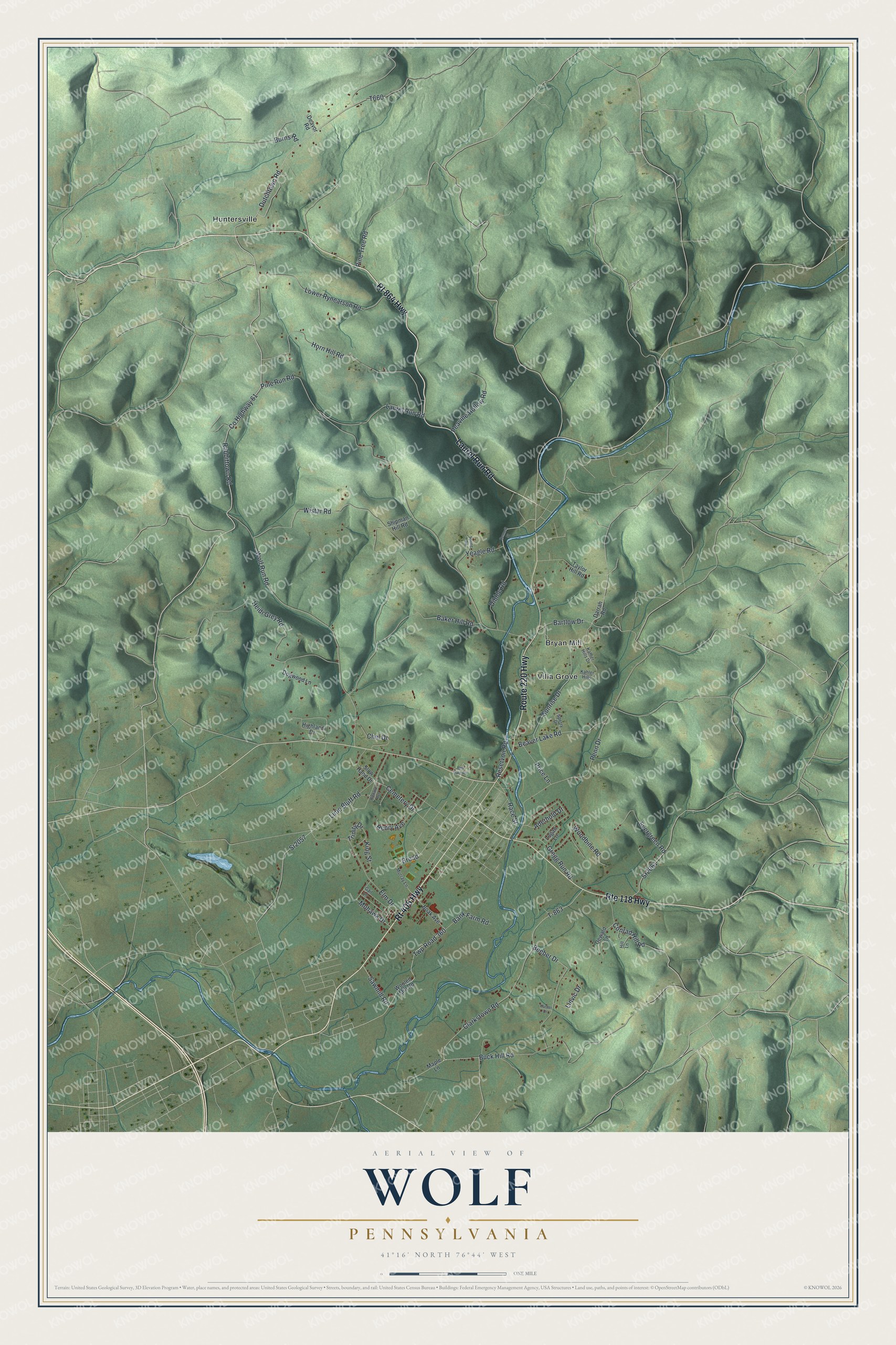 Watermarked full-map preview of Wolf, Pennsylvania