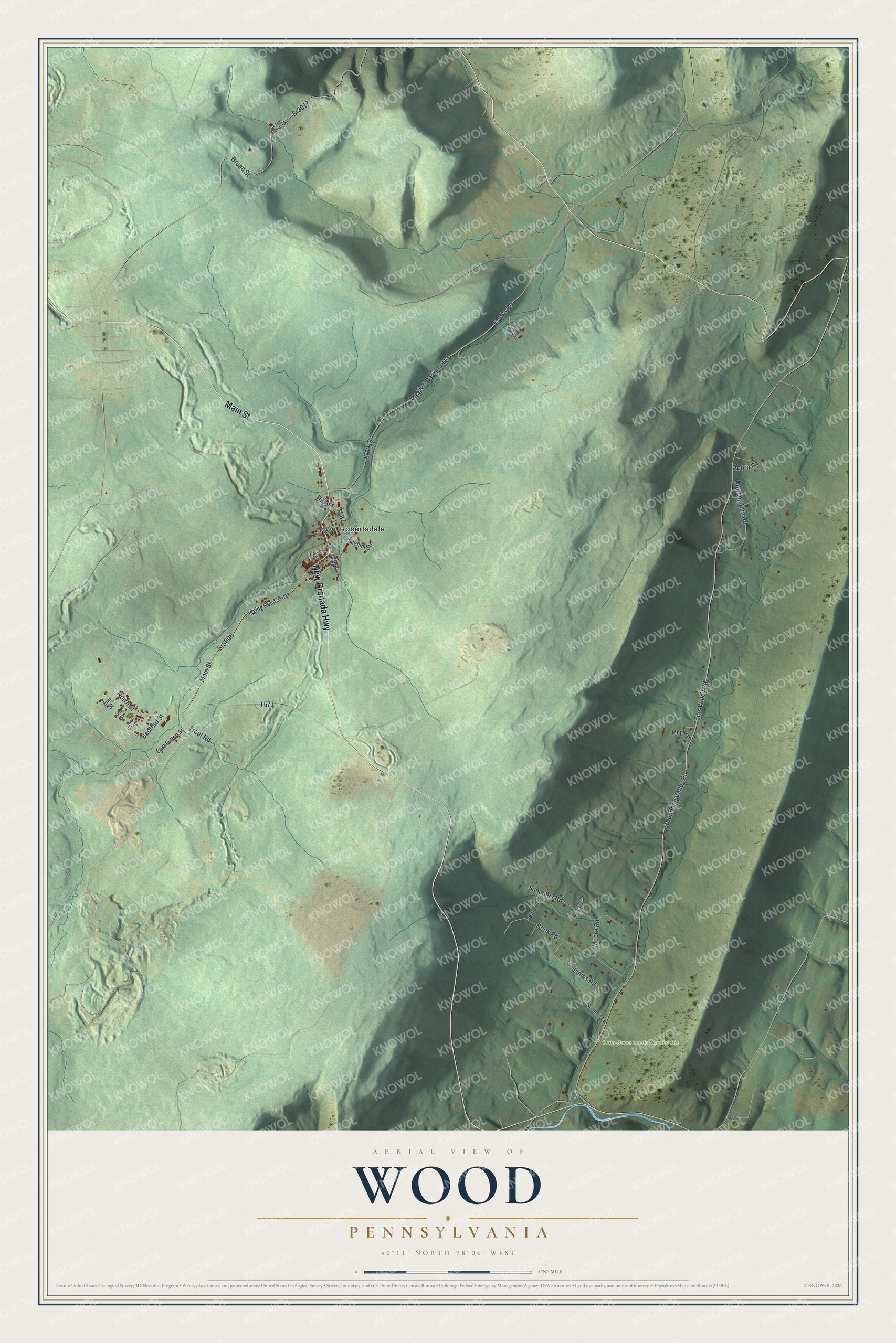 Watermarked full-map preview of Wood, Pennsylvania