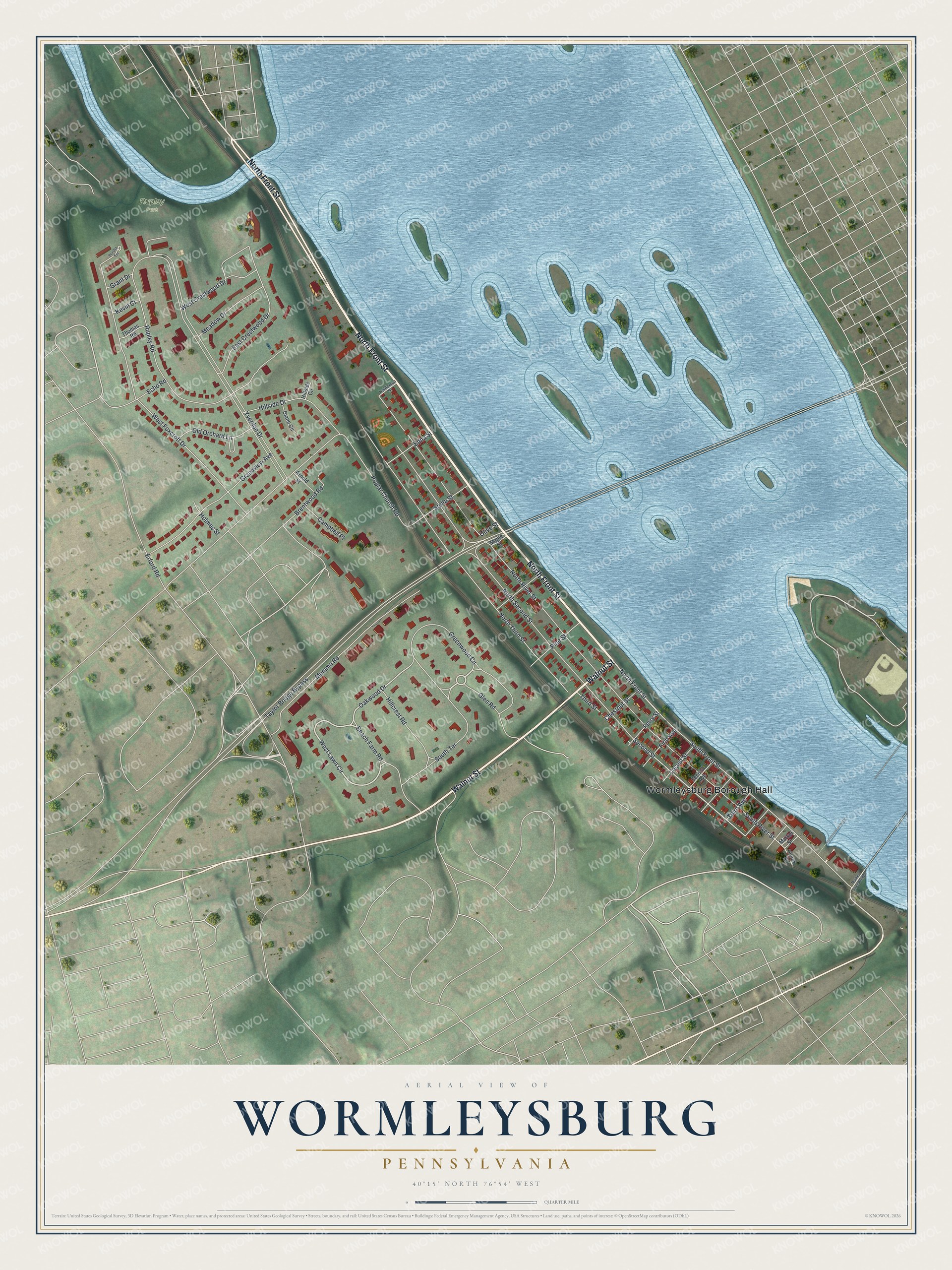 Watermarked full-map preview of Wormleysburg, Pennsylvania