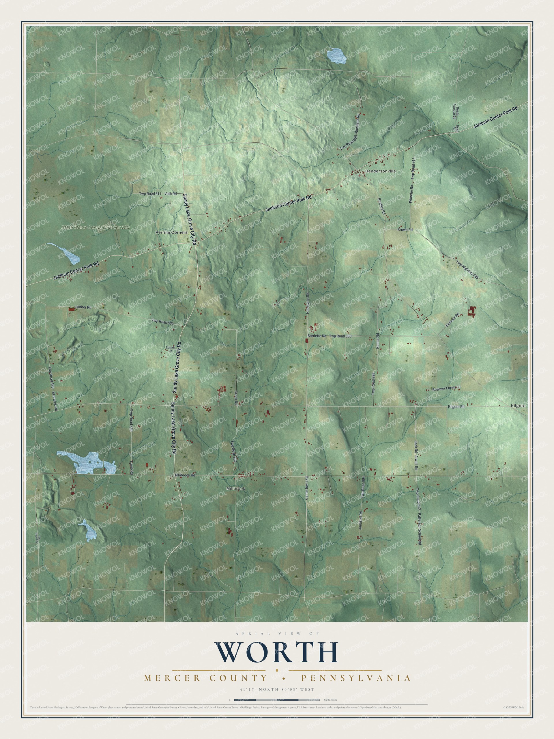 Watermarked full-map preview of Worth, Pennsylvania