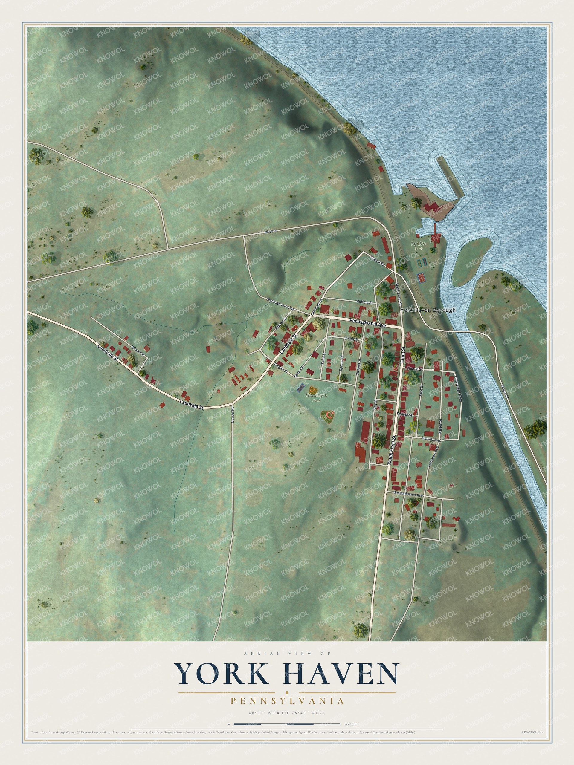 Watermarked full-map preview of York Haven, Pennsylvania