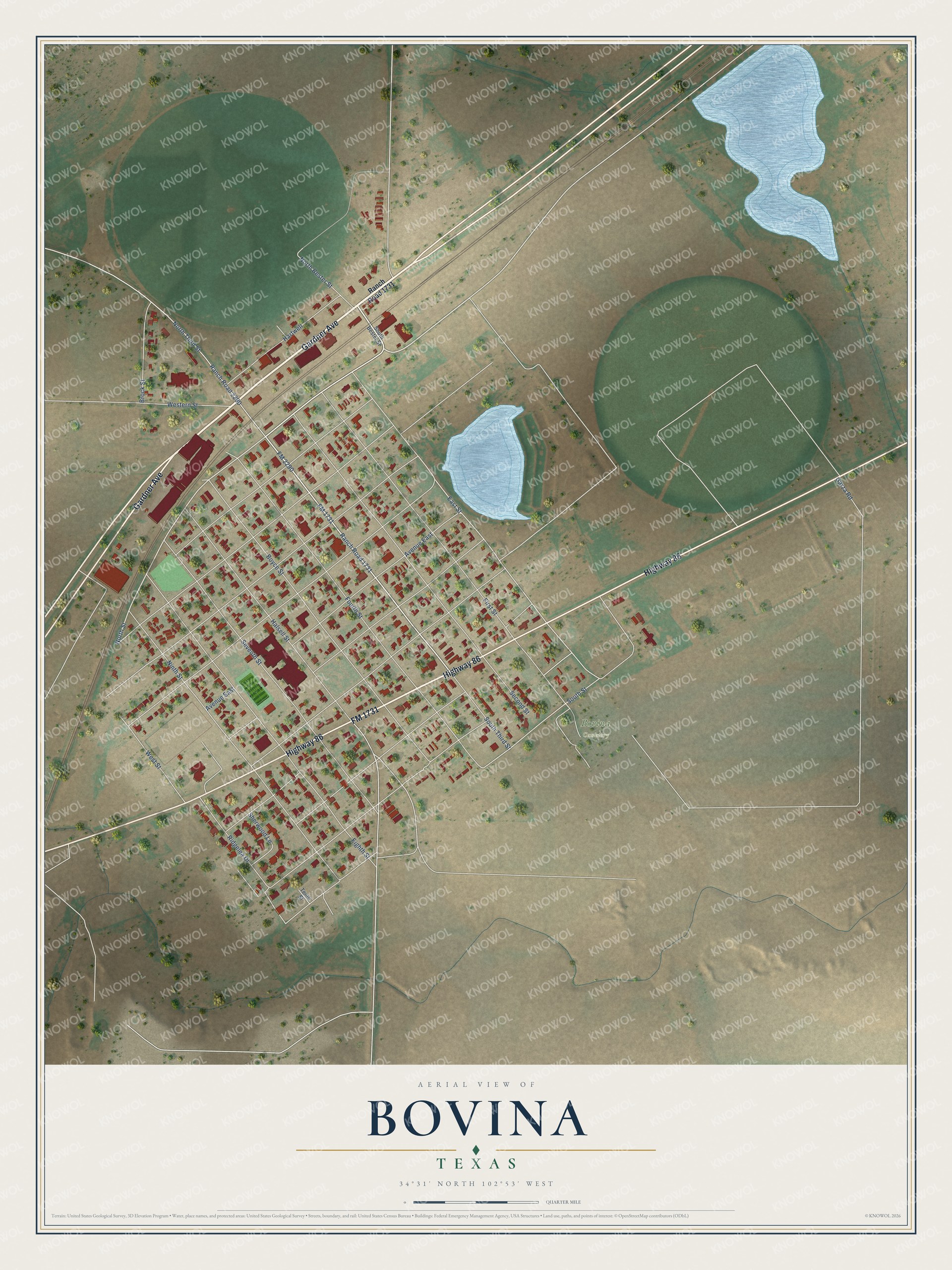 Watermarked full-map preview of Bovina, Texas