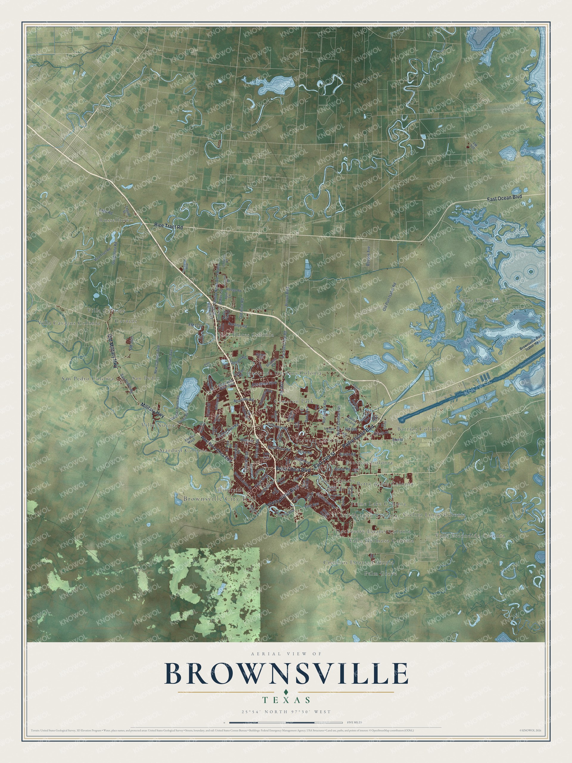 Watermarked full-map preview of Brownsville, Texas