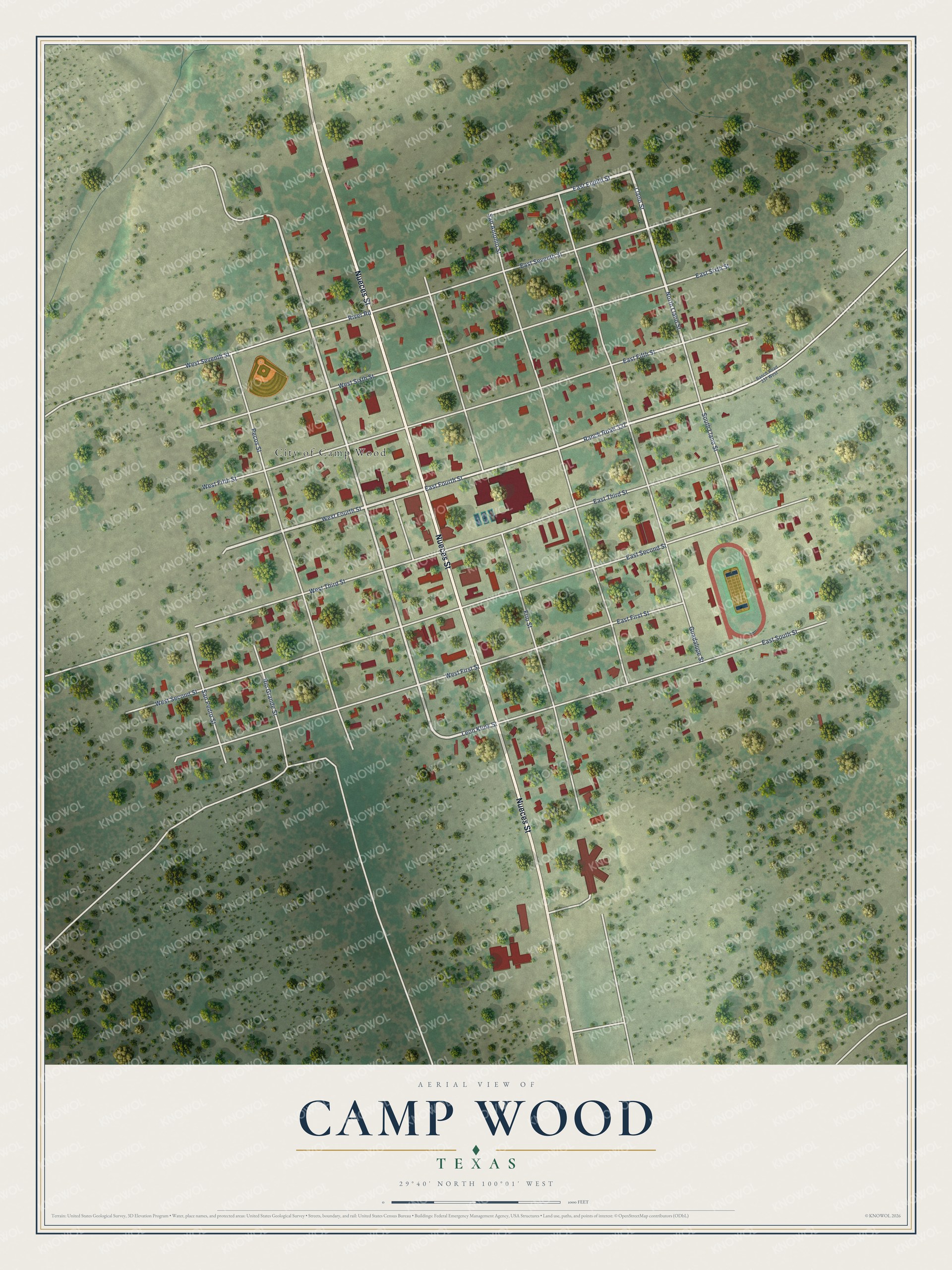 Watermarked full-map preview of Camp Wood, Texas