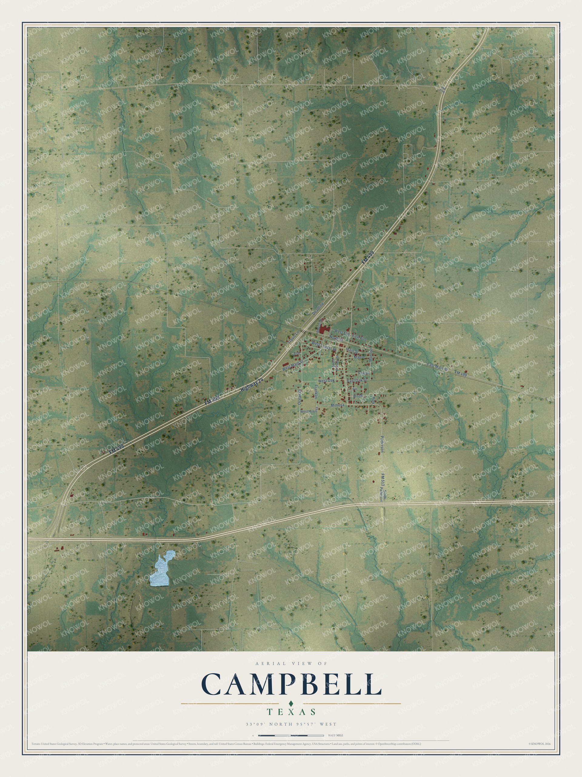 Watermarked full-map preview of Campbell, Texas