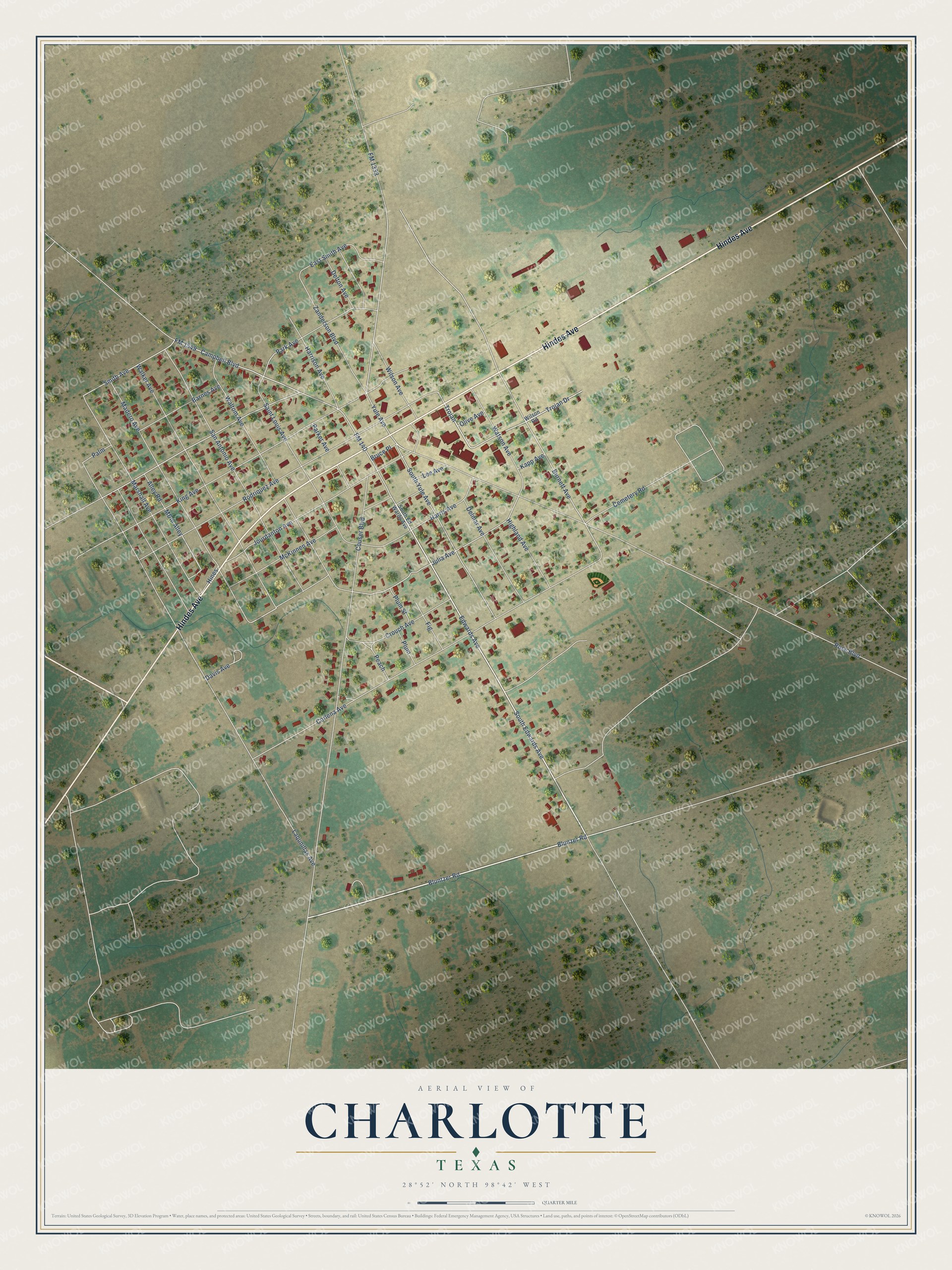 Watermarked full-map preview of Charlotte, Texas
