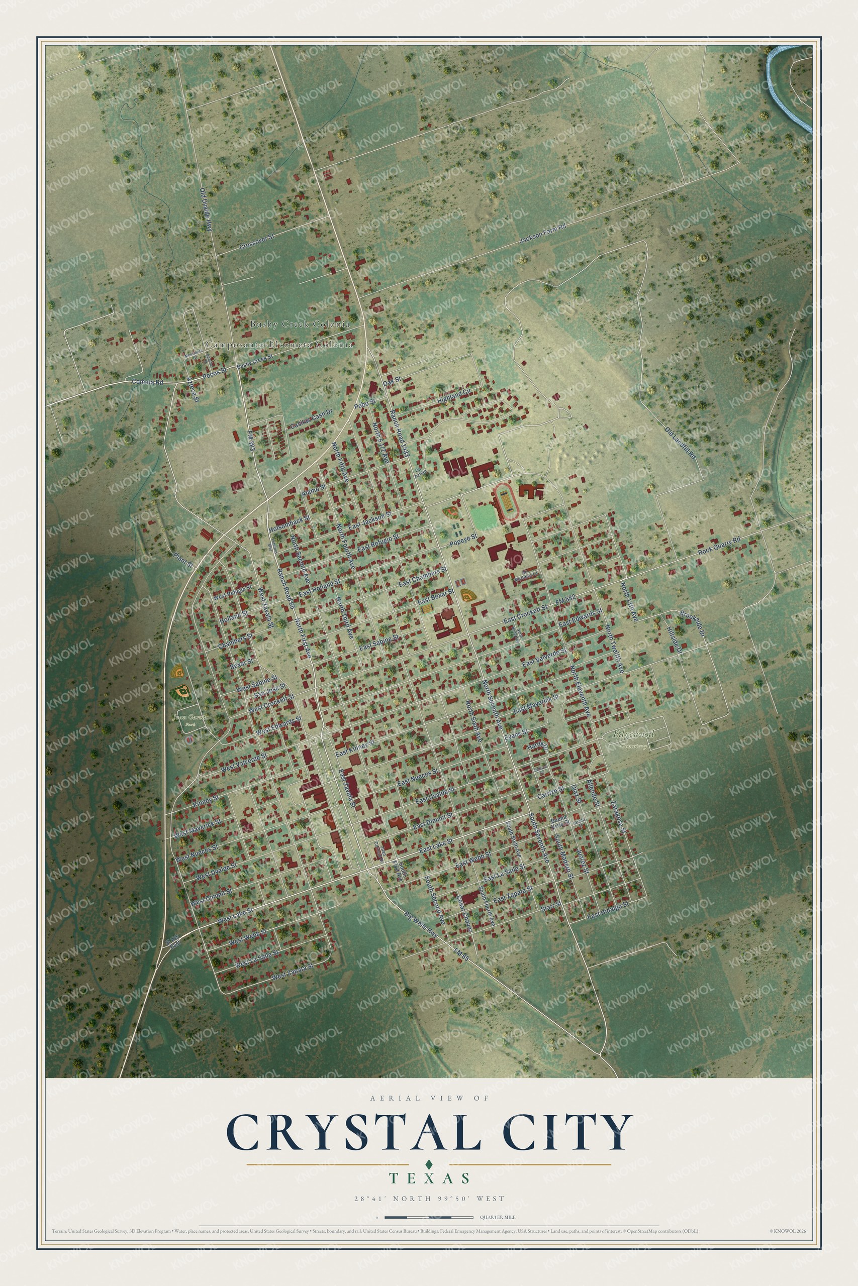 Watermarked full-map preview of Crystal City, Texas
