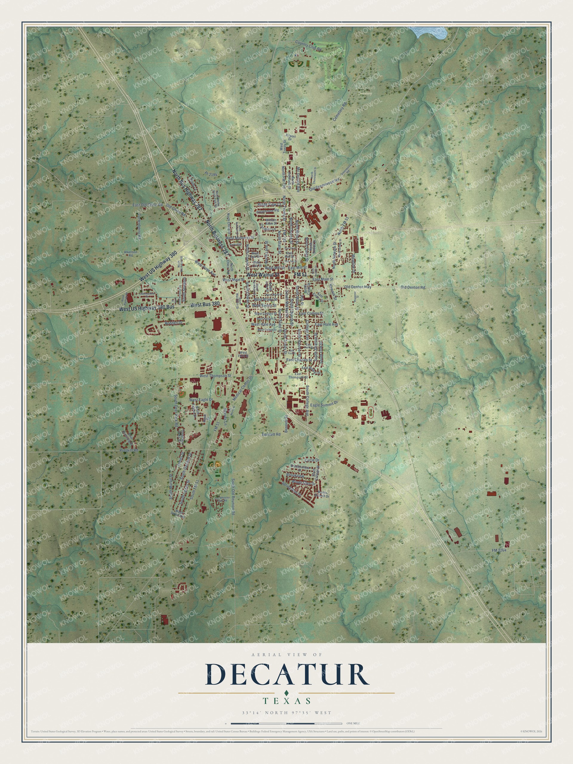 Watermarked full-map preview of Decatur, Texas